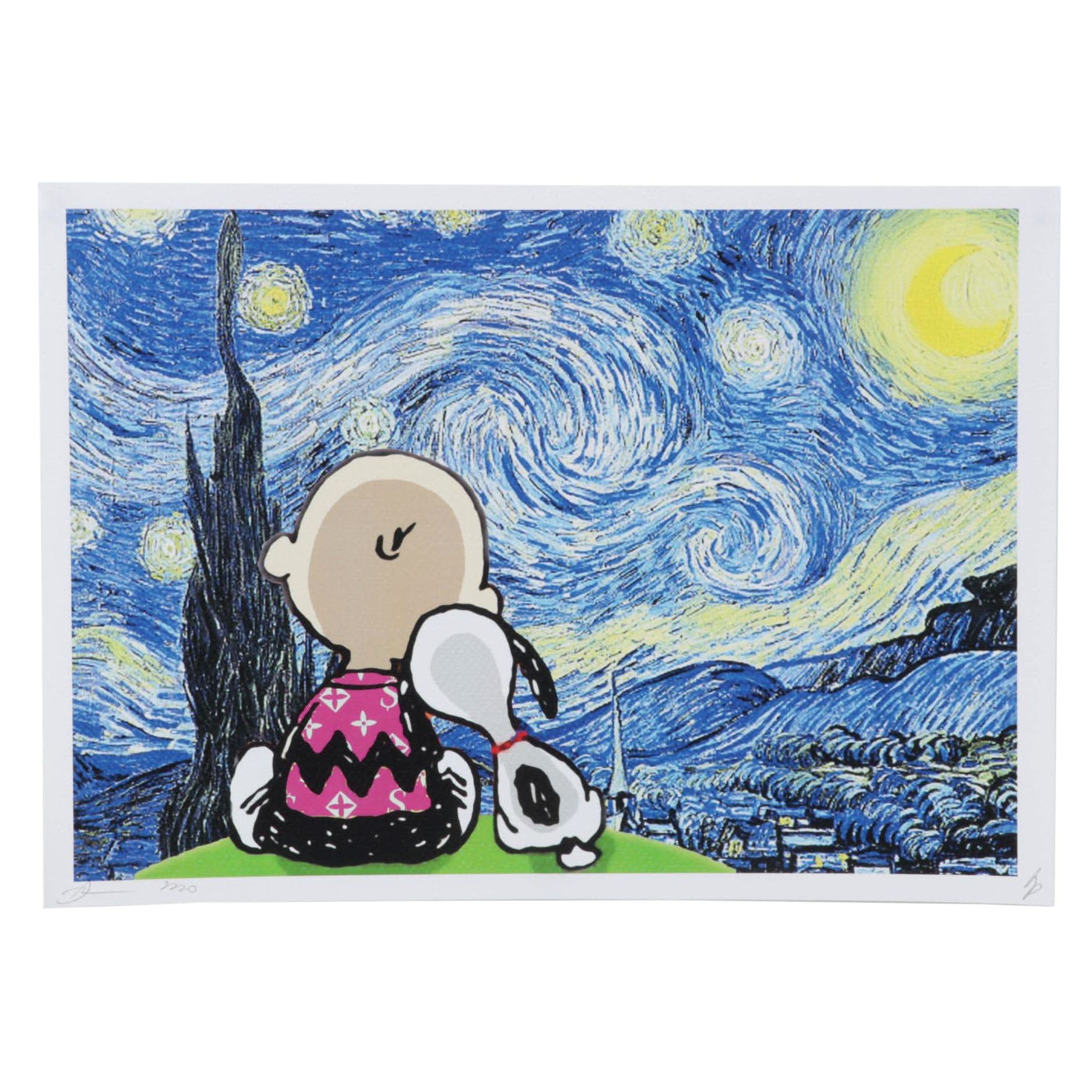 Death NYC Pop Art Digital Print of Snoopy and Charlie Brown, 2020