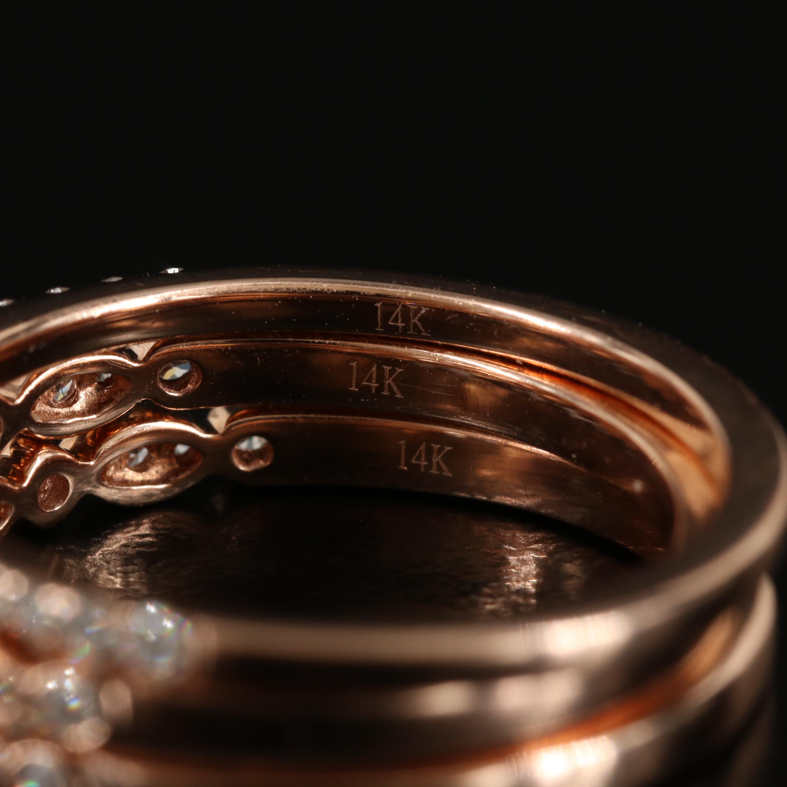 EFFY 14K Rose Gold Ruby and Diamond Stacking Ring Set