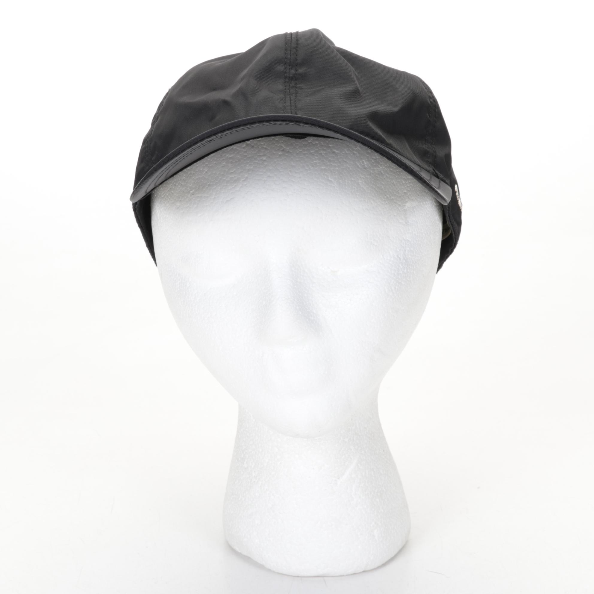 Prada Black Nylon Baseball Cap