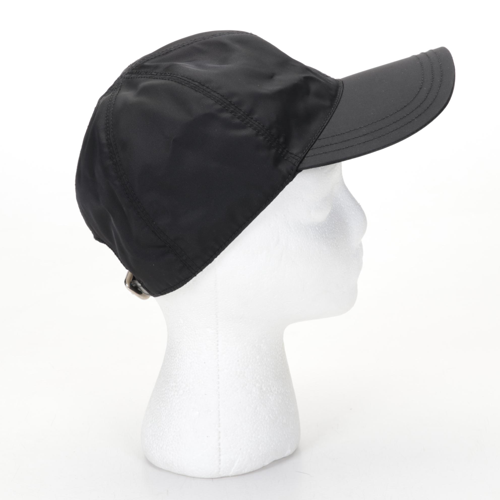 Prada Black Nylon Baseball Cap