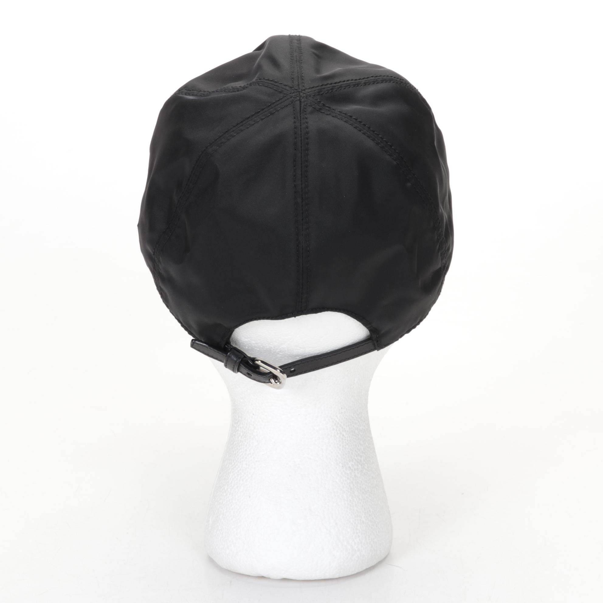 Prada Black Nylon Baseball Cap