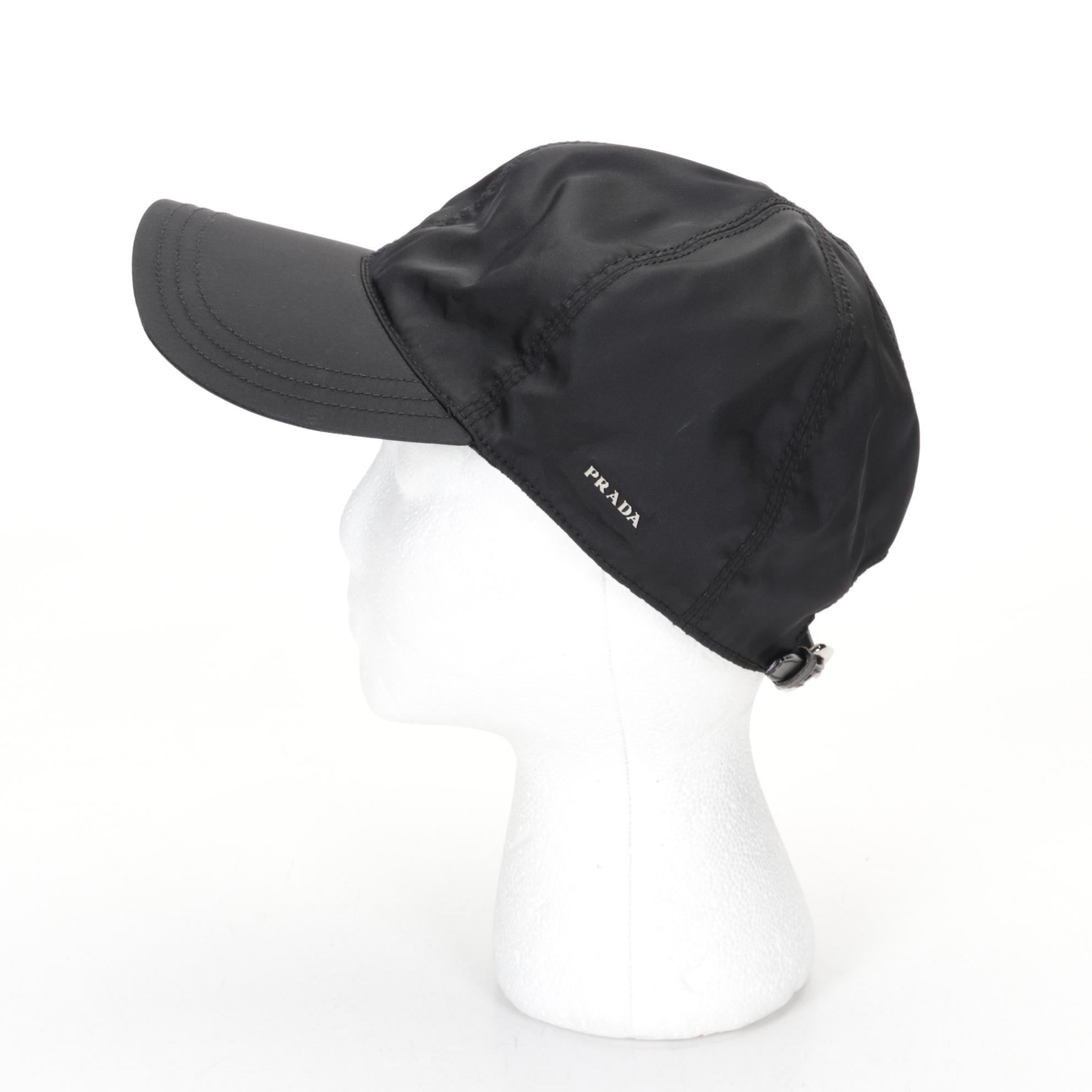 Prada Black Nylon Baseball Cap