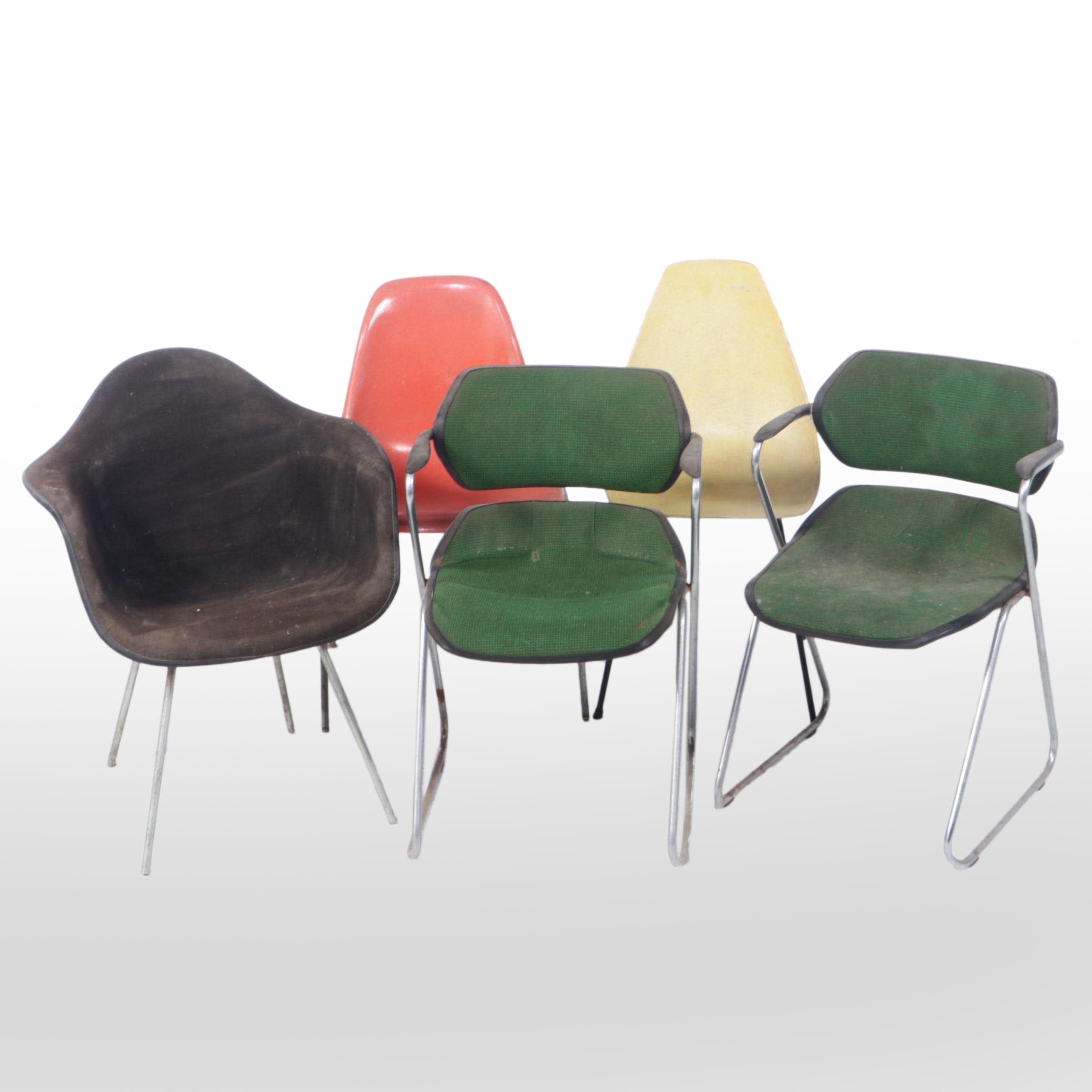 Herman Miller with Mid Century Modern Stacking and Other Chairs