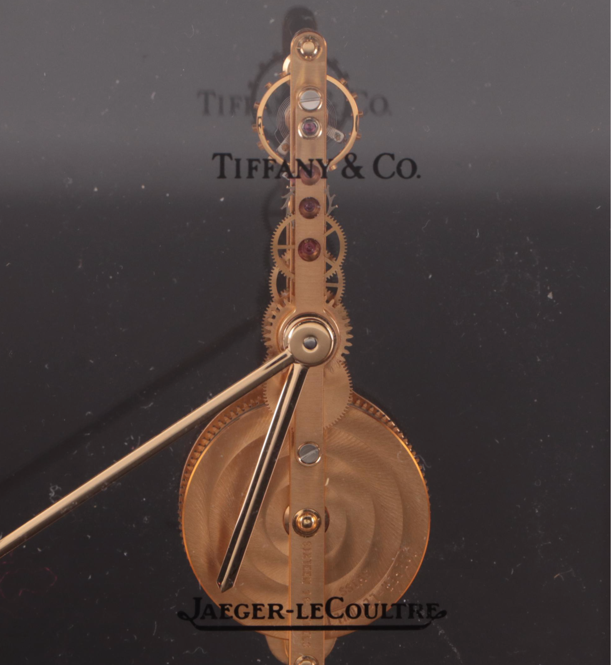 Jaeger-LeCoultre for Tiffany & Co. Gilt Brass "Prisma" Desk Clock