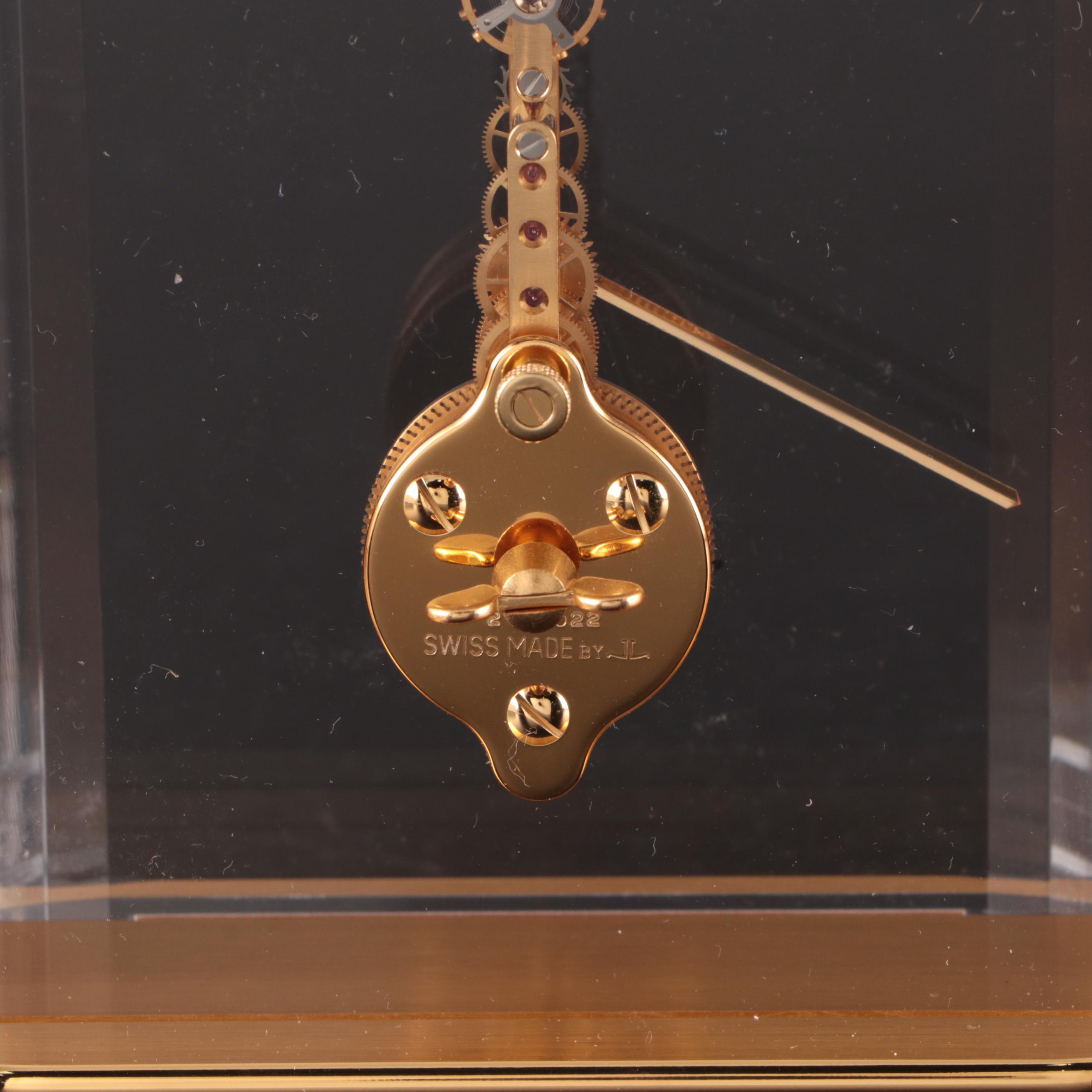 Jaeger-LeCoultre for Tiffany & Co. Gilt Brass "Prisma" Desk Clock