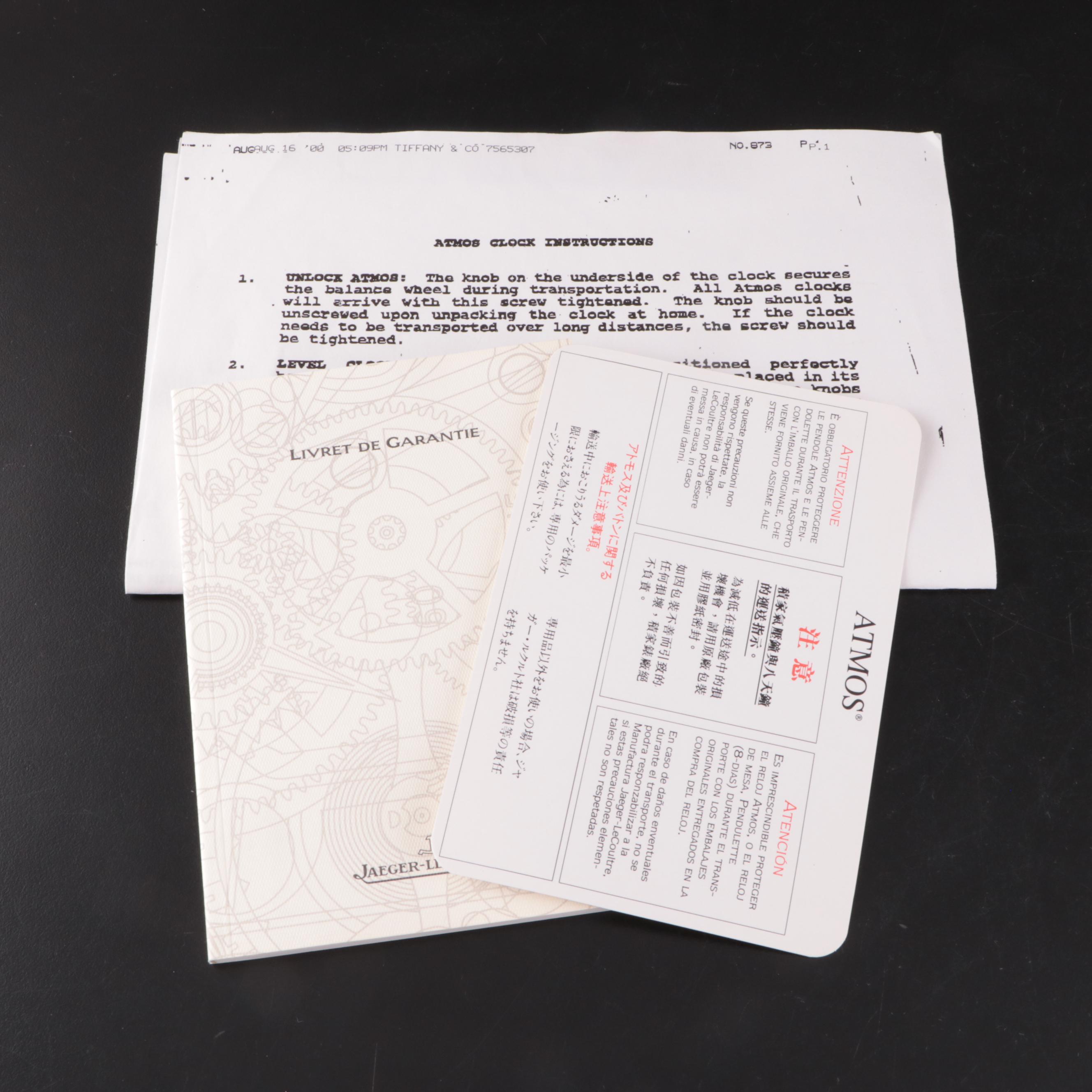 Jaeger-LeCoultre for Tiffany & Co. Gilt Brass "Prisma" Desk Clock