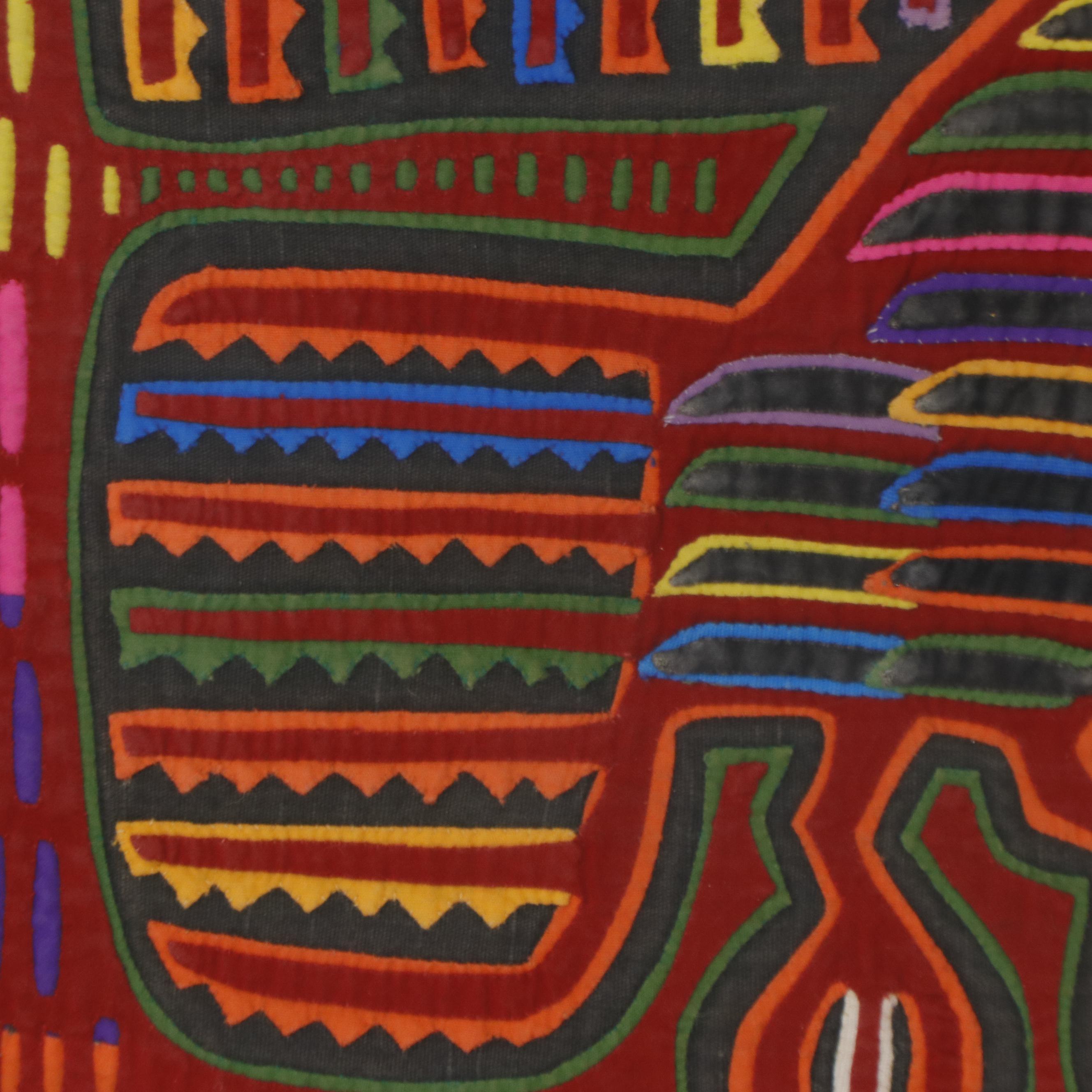 Panamanian Guna Mola Folk Art Texile Panel