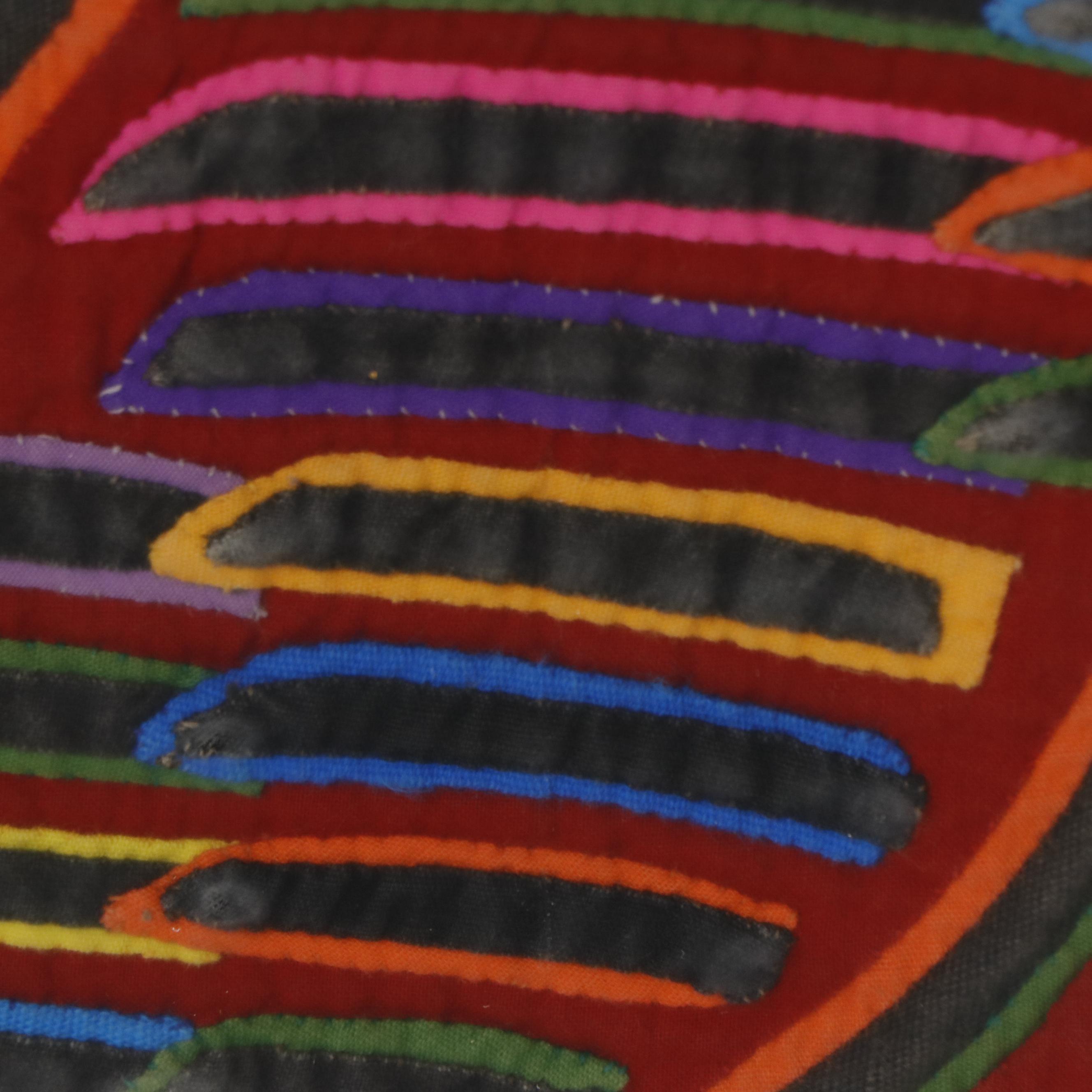 Panamanian Guna Mola Folk Art Texile Panel