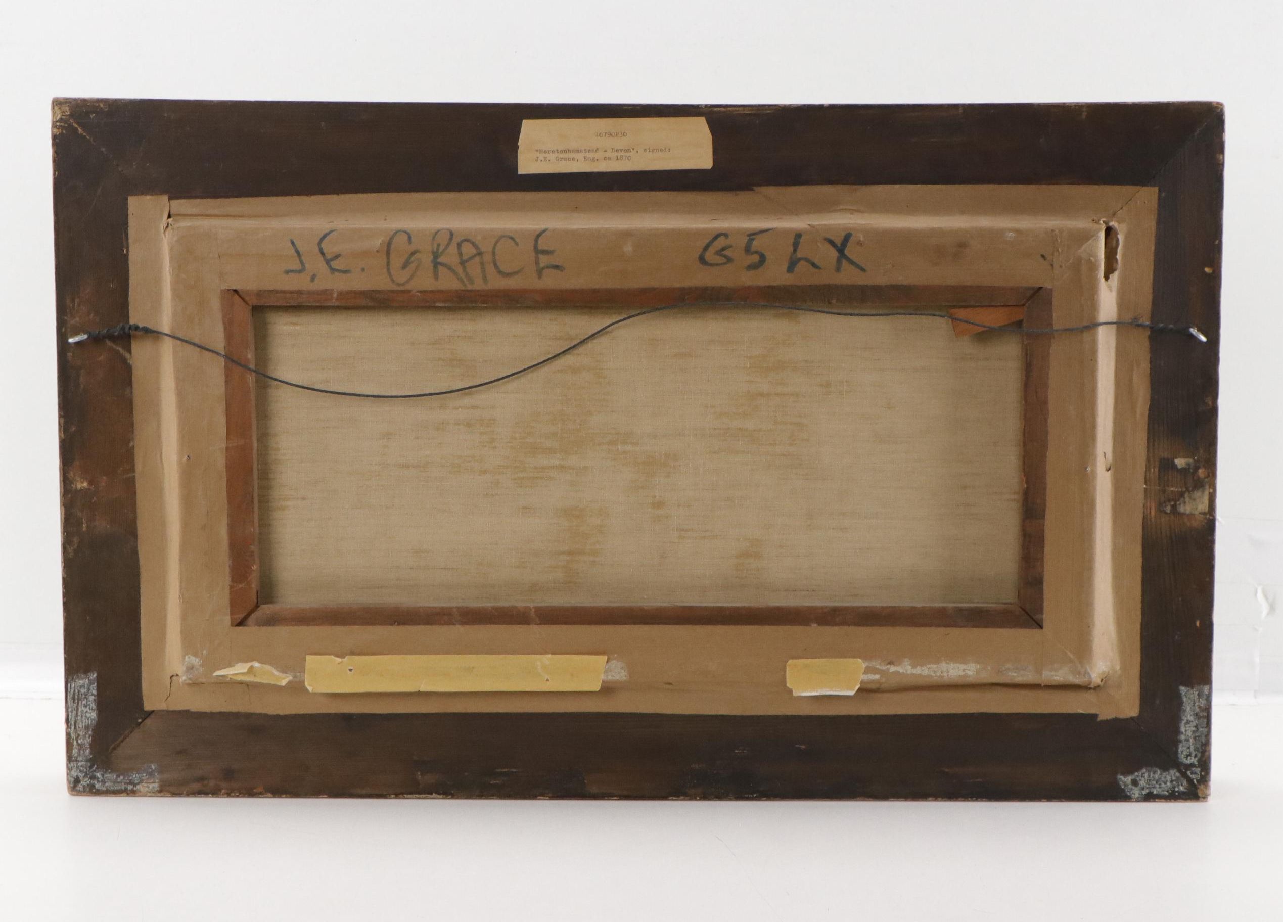 J. E. Grace Landscape Oil Painting "Noretonhamsteed - Devon," Circa 1870