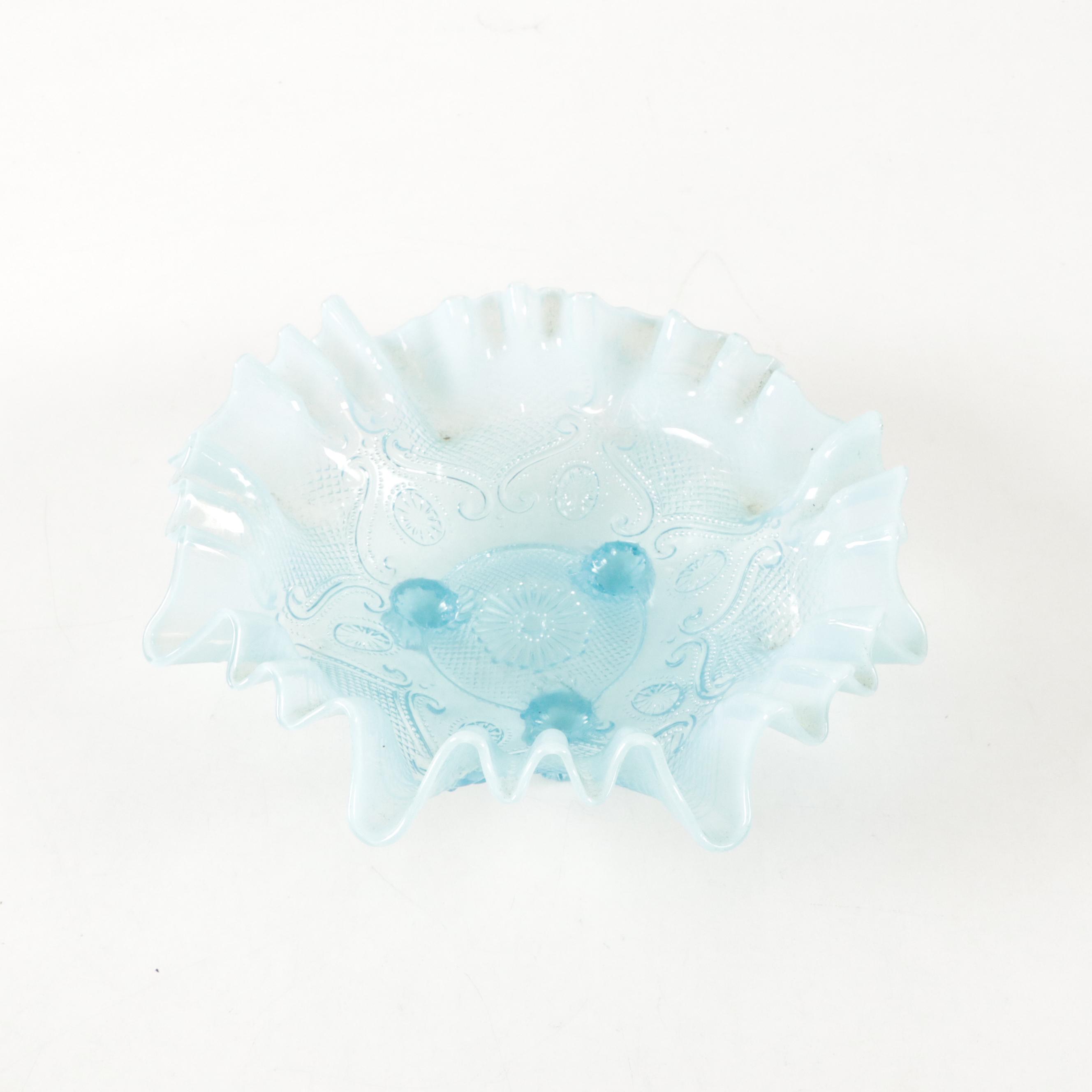 Jefferson "Ruffles and Rings" and Other Blue Opalescent Glass Novelty