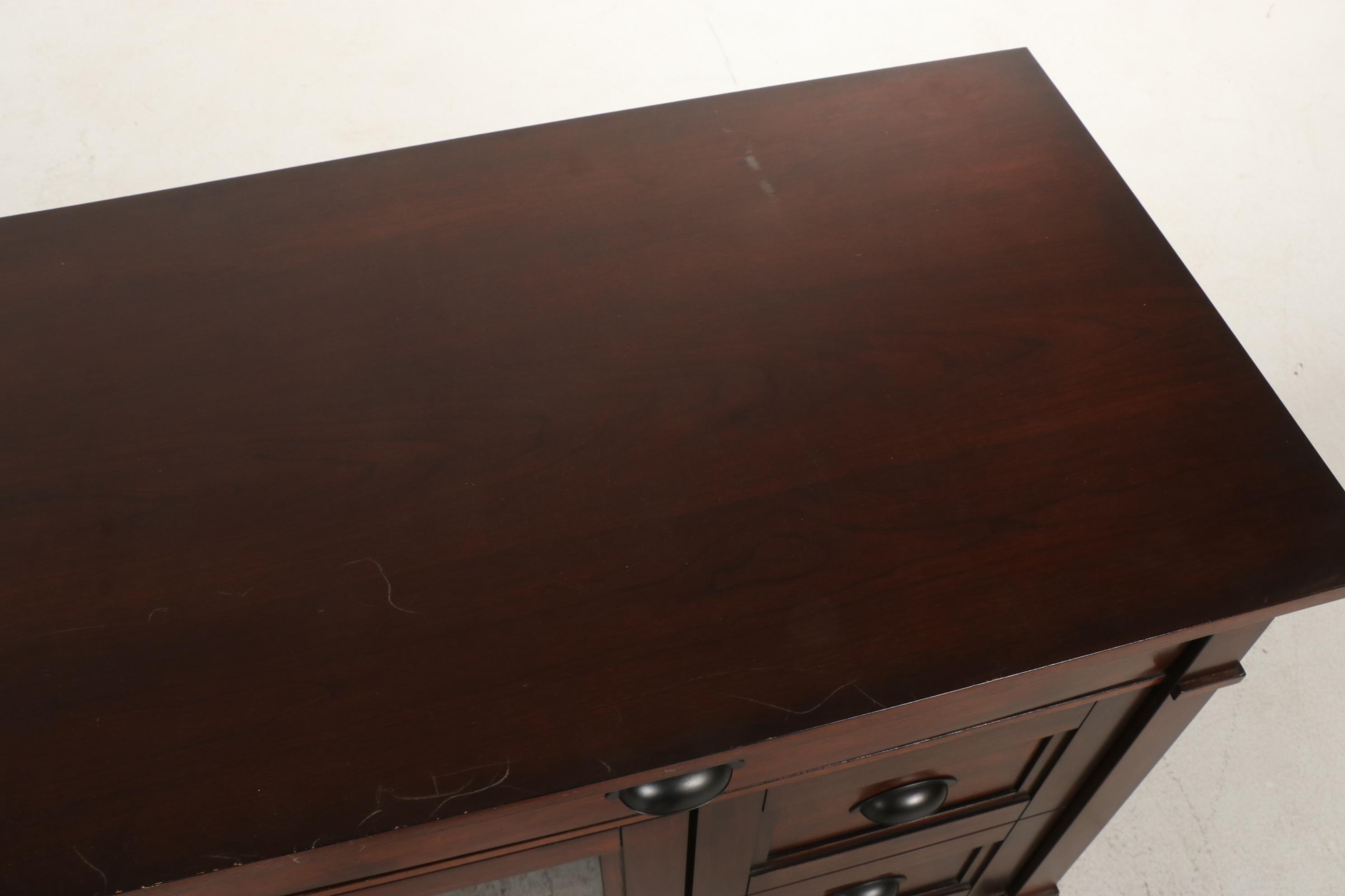 Bayside Furnishings Cherry-Stained Media Console Cabinet