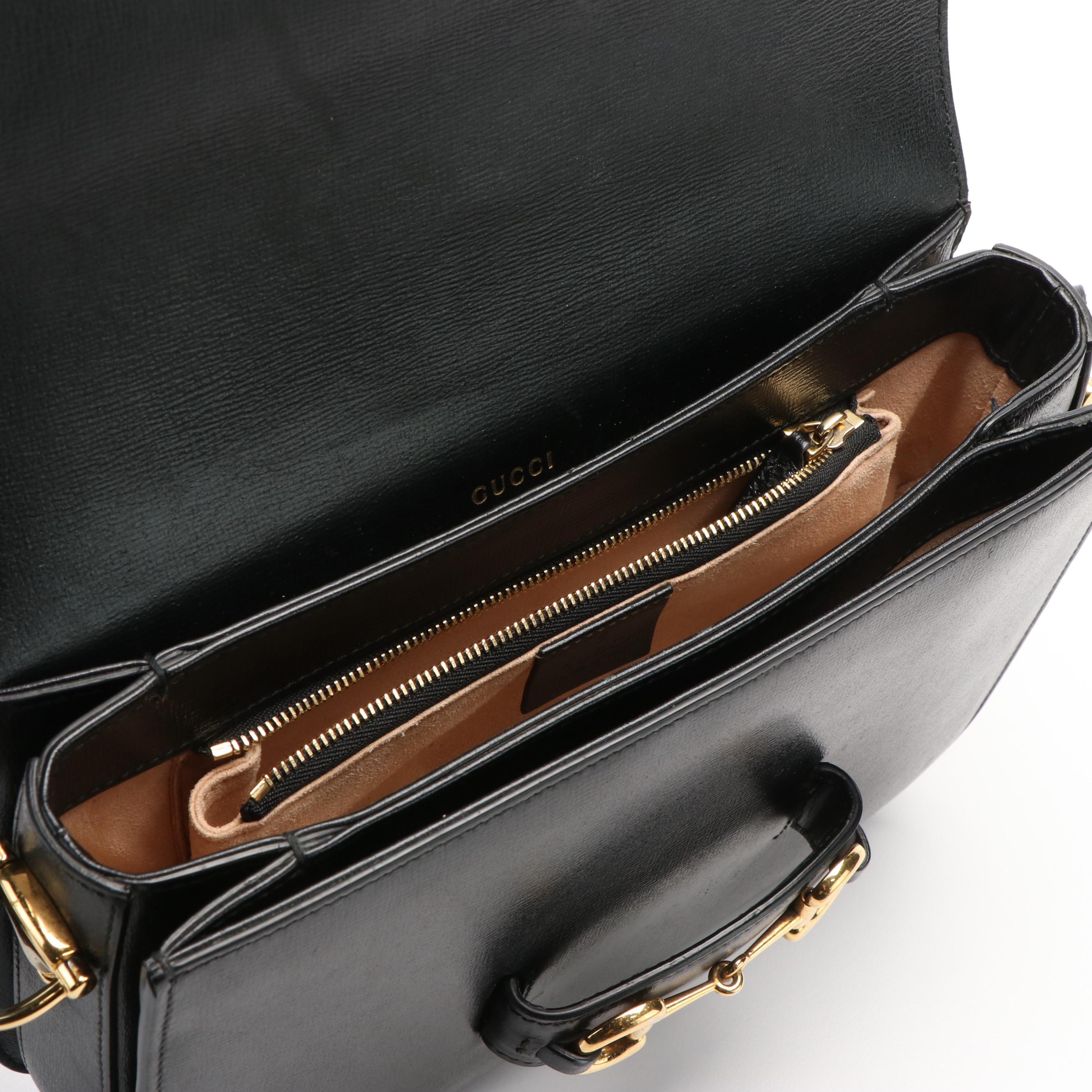 Gucci Horsebit 1955 Shoulder Bag in Black Leather