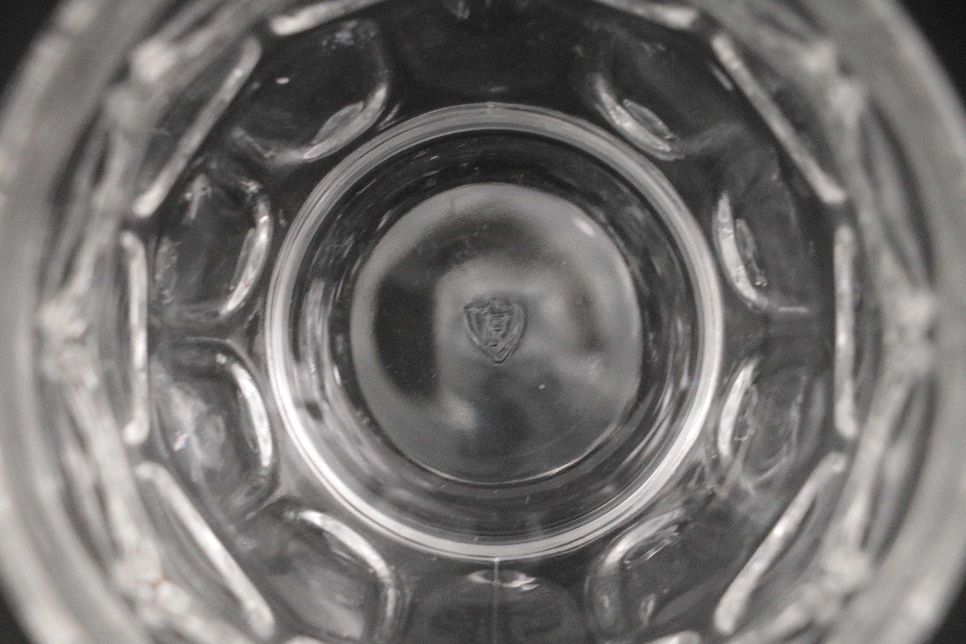 Daisy & Button Pattern Glass Punch Set with Other Glass Punch Cups