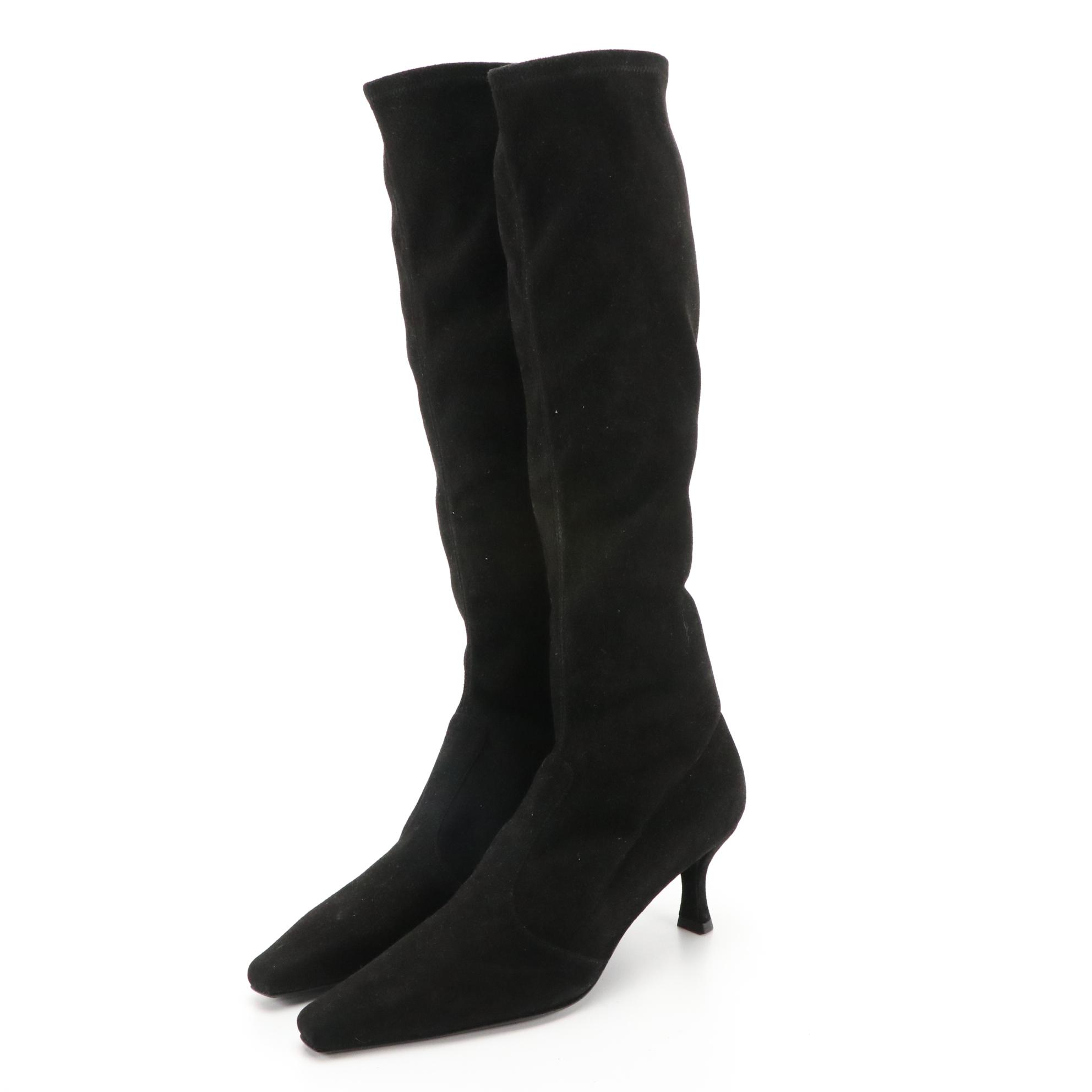 Stuart Weitzman Suede Boots, Leather Ankle Boots, and Textile Harness Booties