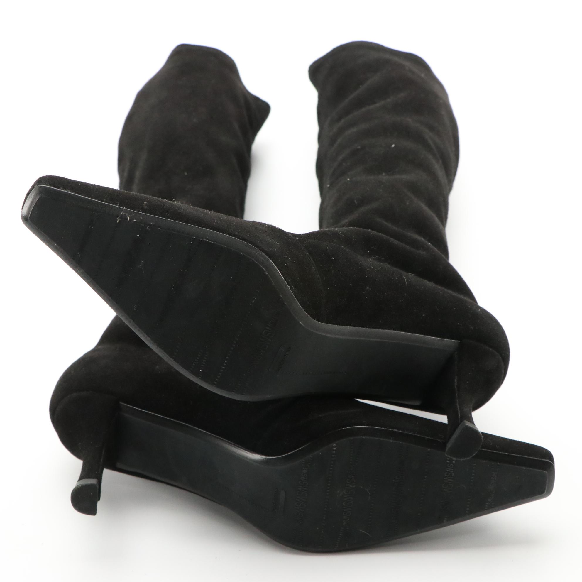 Stuart Weitzman Suede Boots, Leather Ankle Boots, and Textile Harness Booties