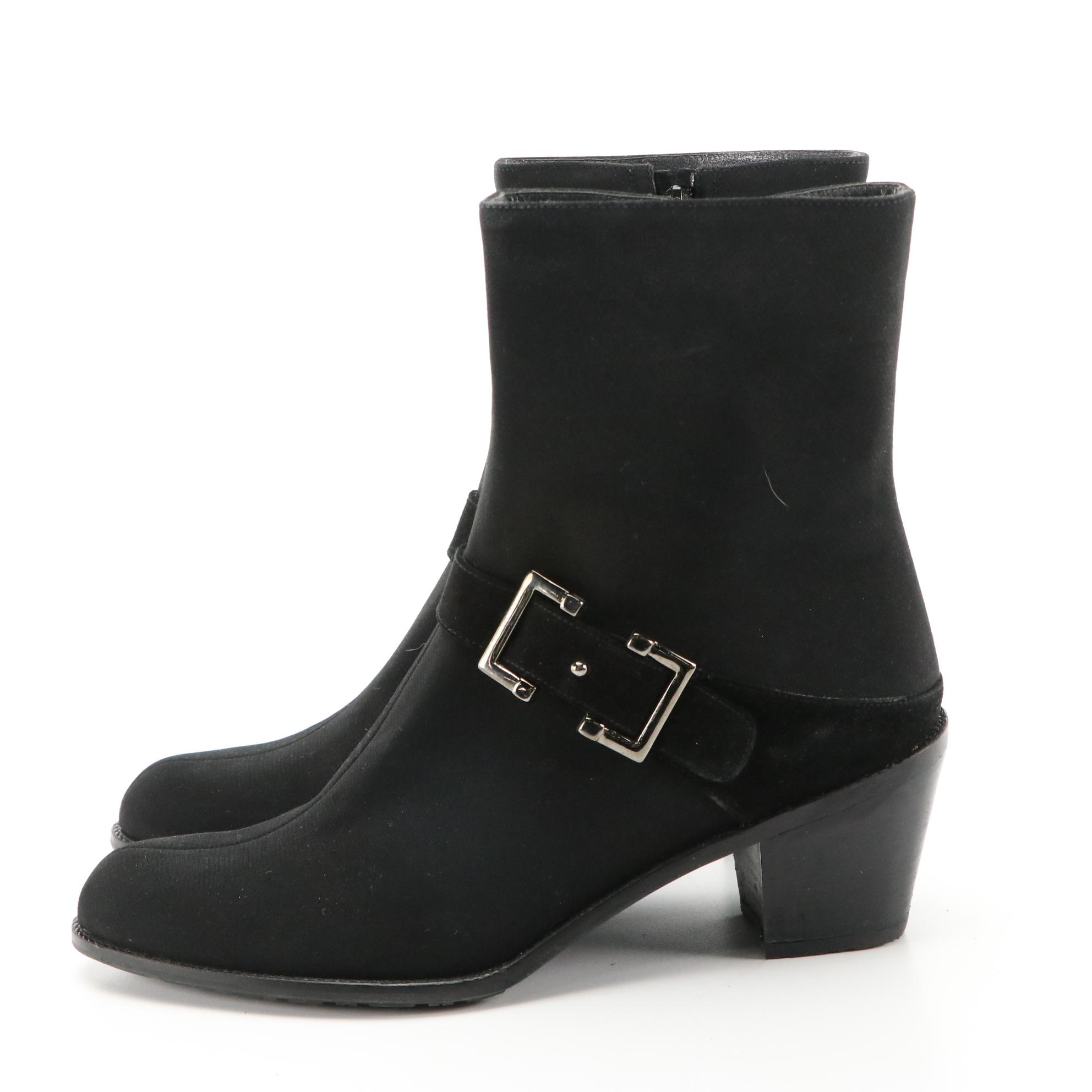 Stuart Weitzman Suede Boots, Leather Ankle Boots, and Textile Harness Booties
