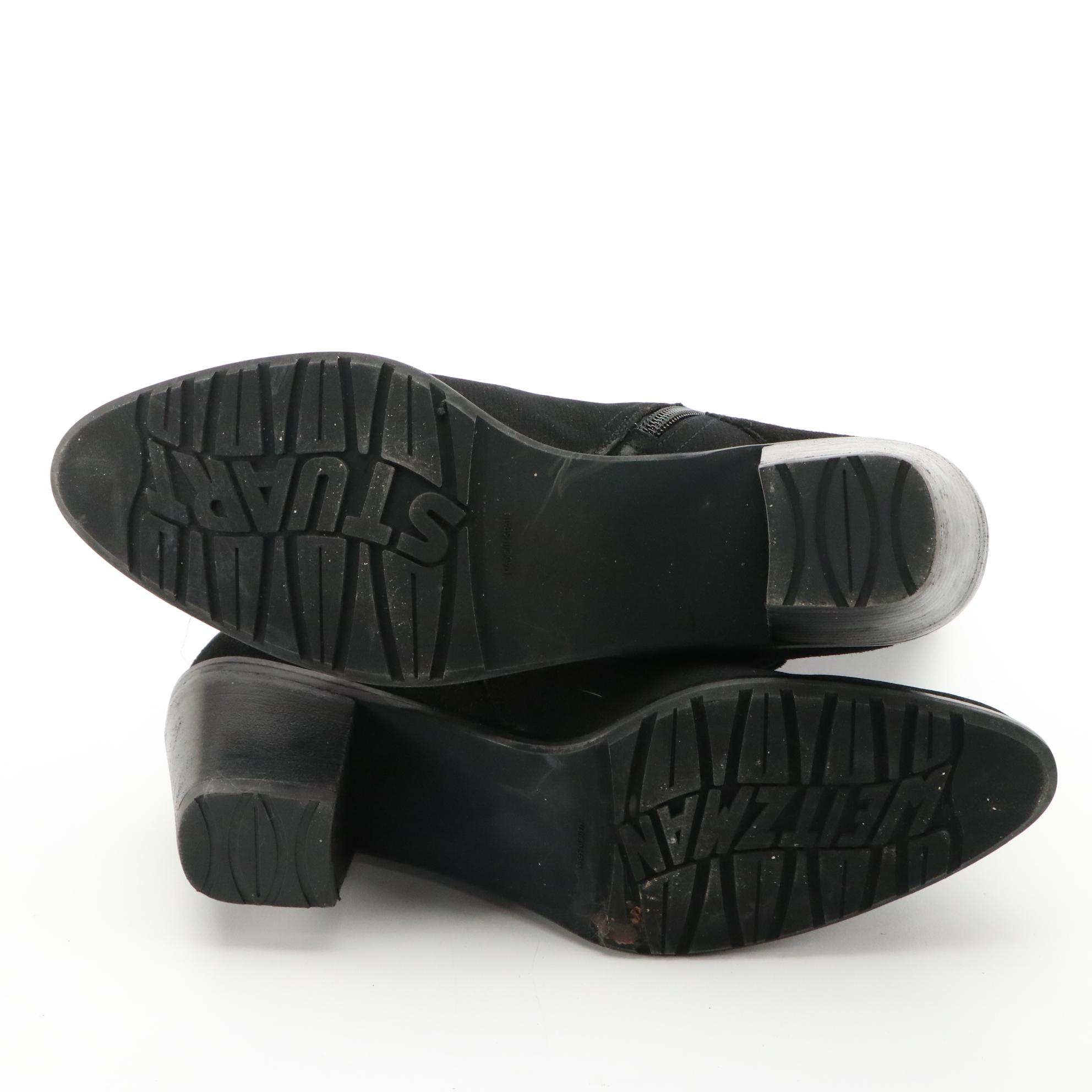 Stuart Weitzman Suede Boots, Leather Ankle Boots, and Textile Harness Booties