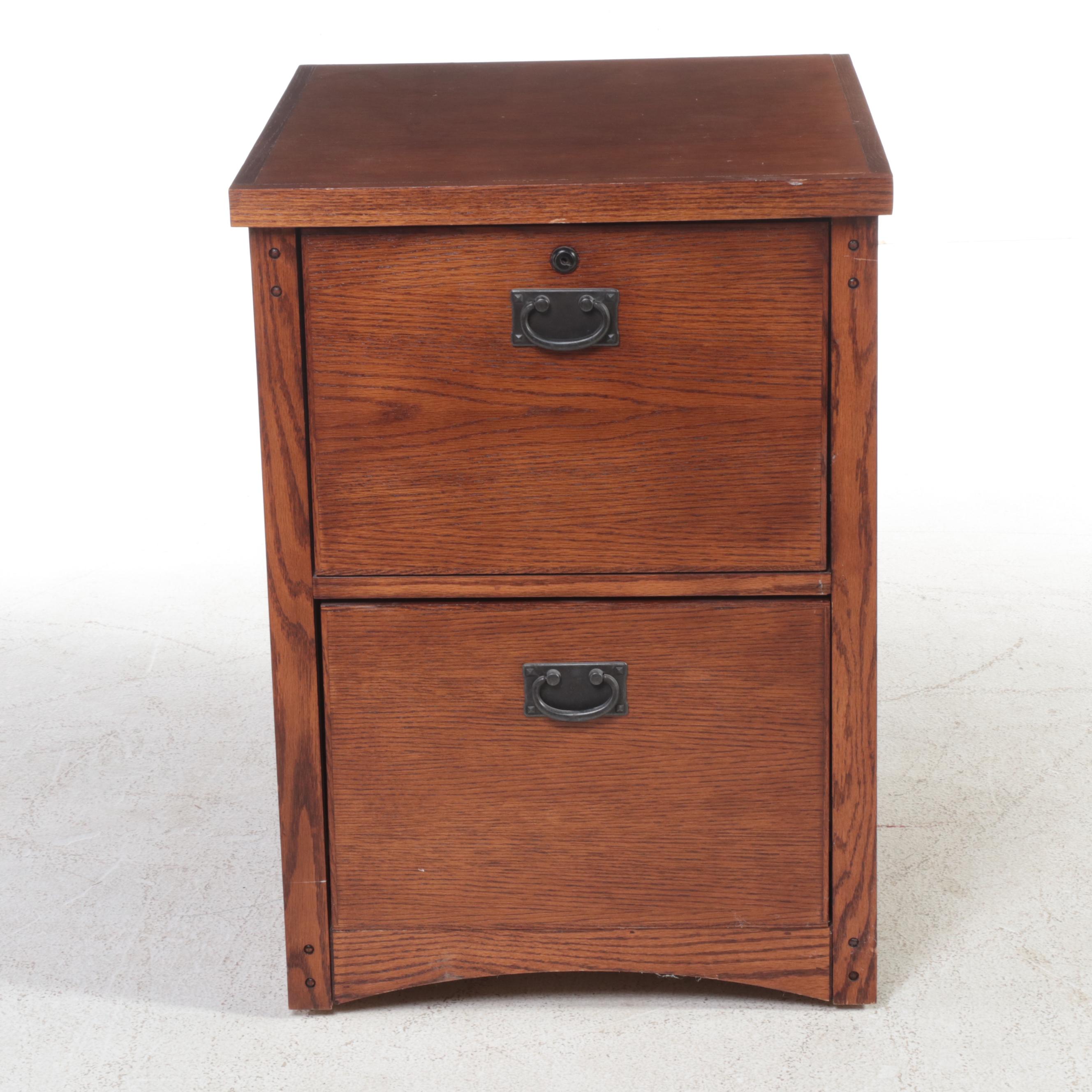 Arts & Crafts Style Oak Filing Cabinet