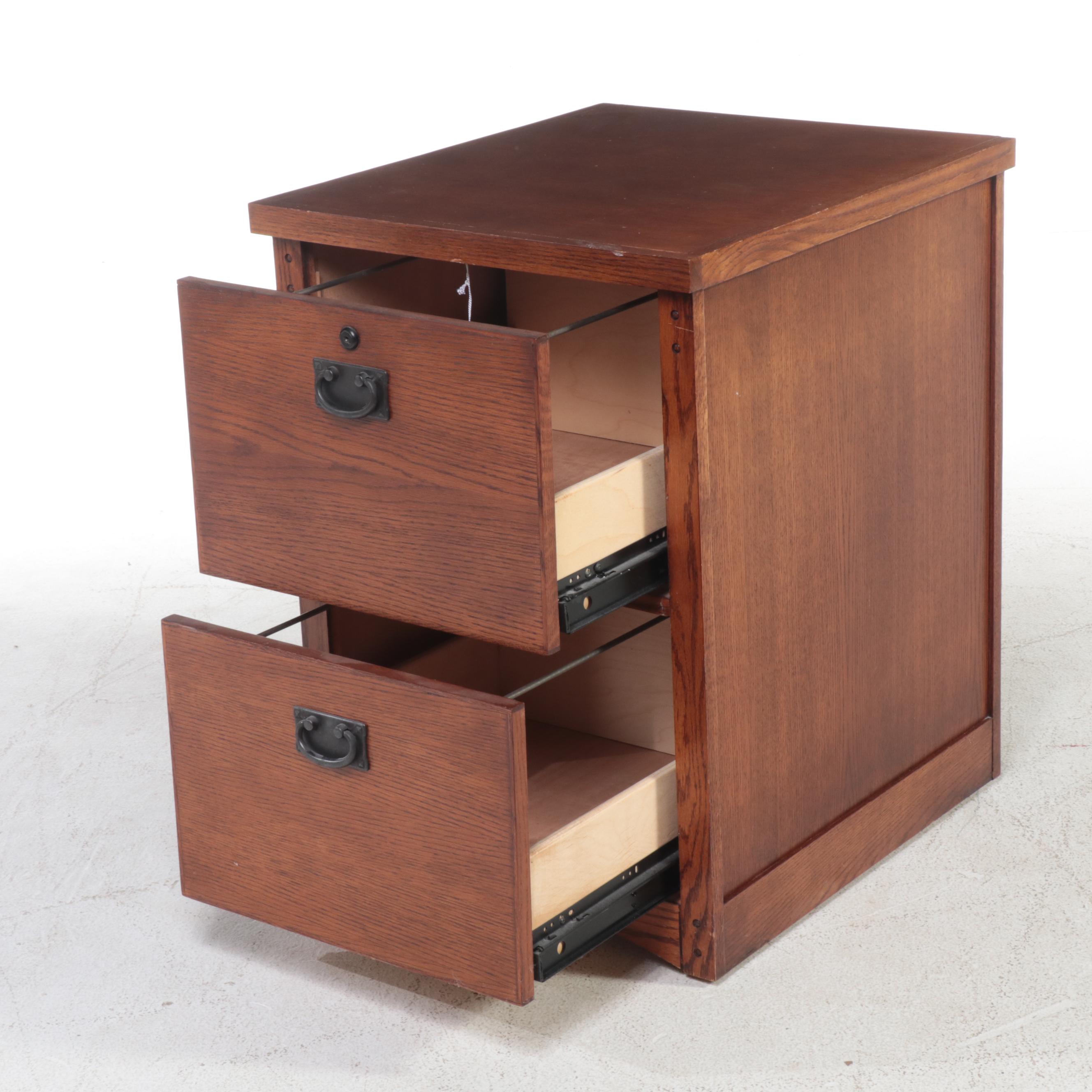 Arts & Crafts Style Oak Filing Cabinet