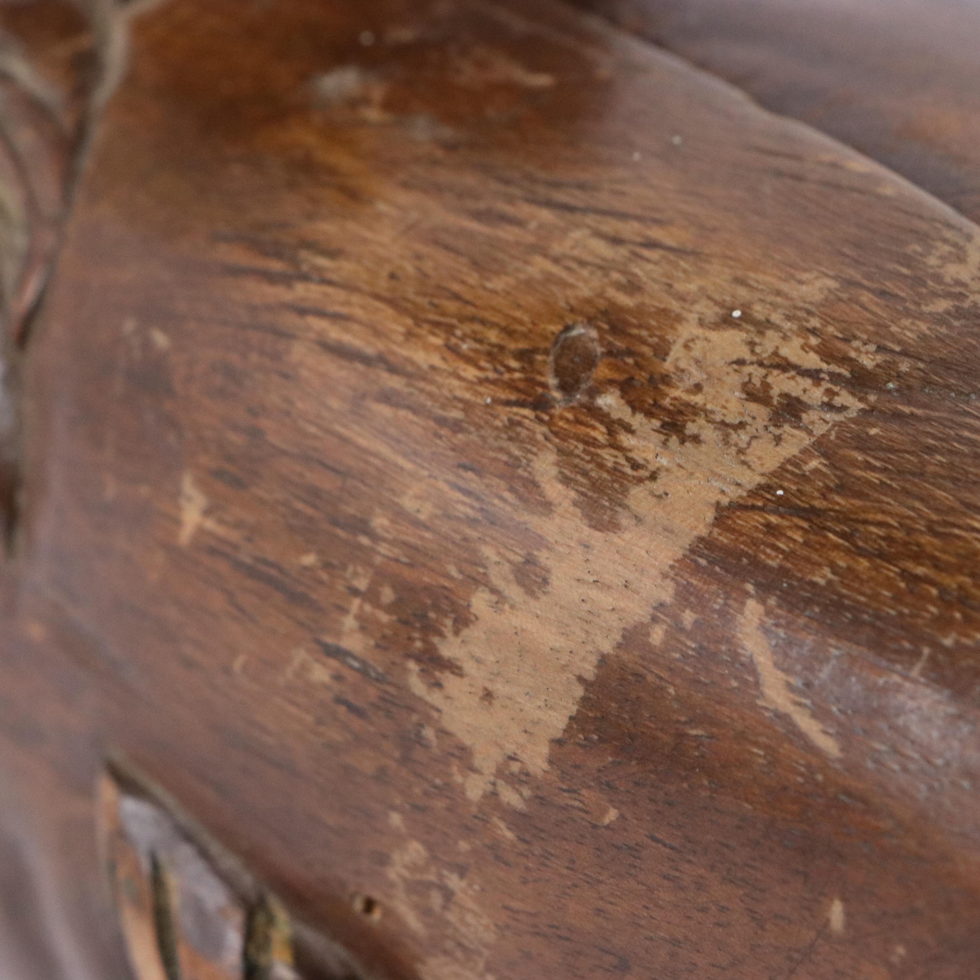 Carved Wood Lion Figural Wall Décor, Mid-20th Century