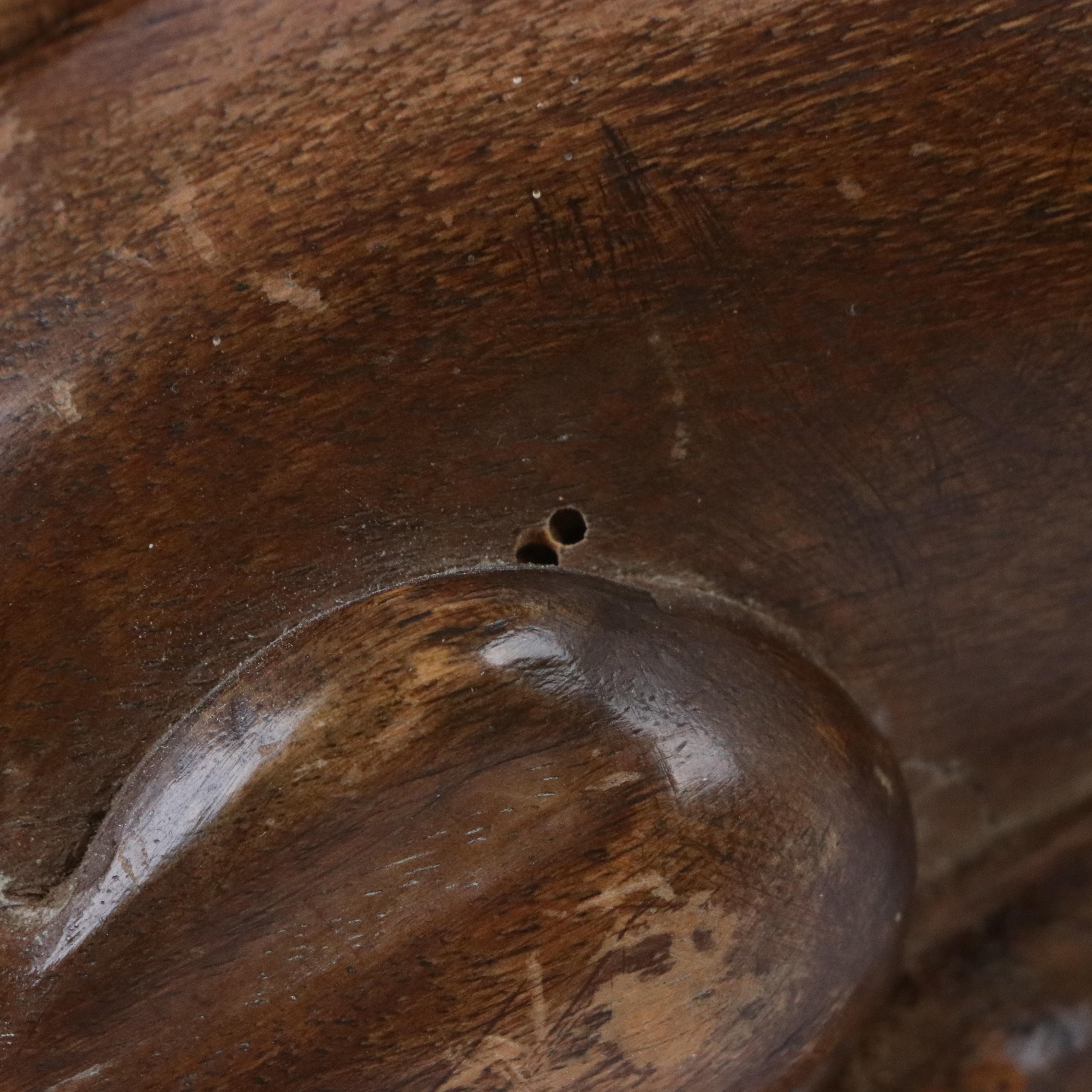 Carved Wood Lion Figural Wall Décor, Mid-20th Century