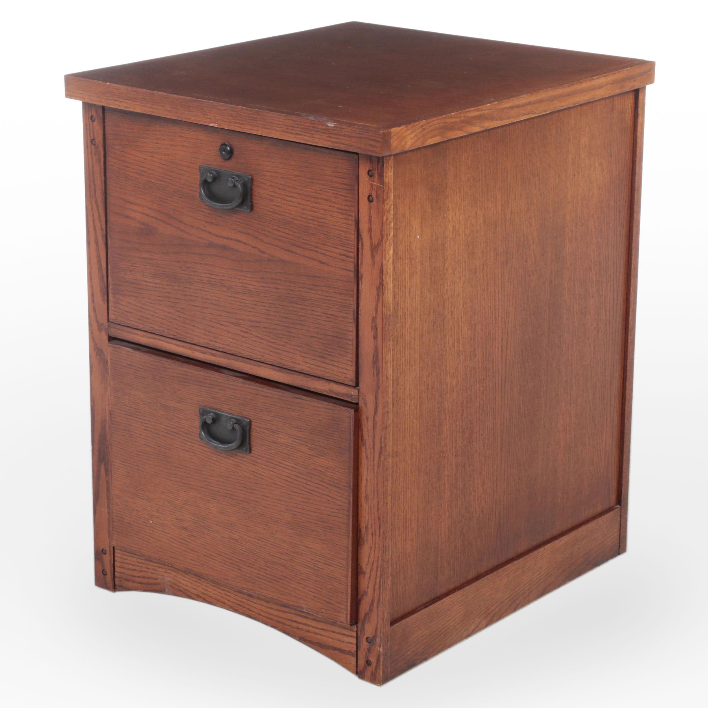 Arts & Crafts Style Oak Filing Cabinet