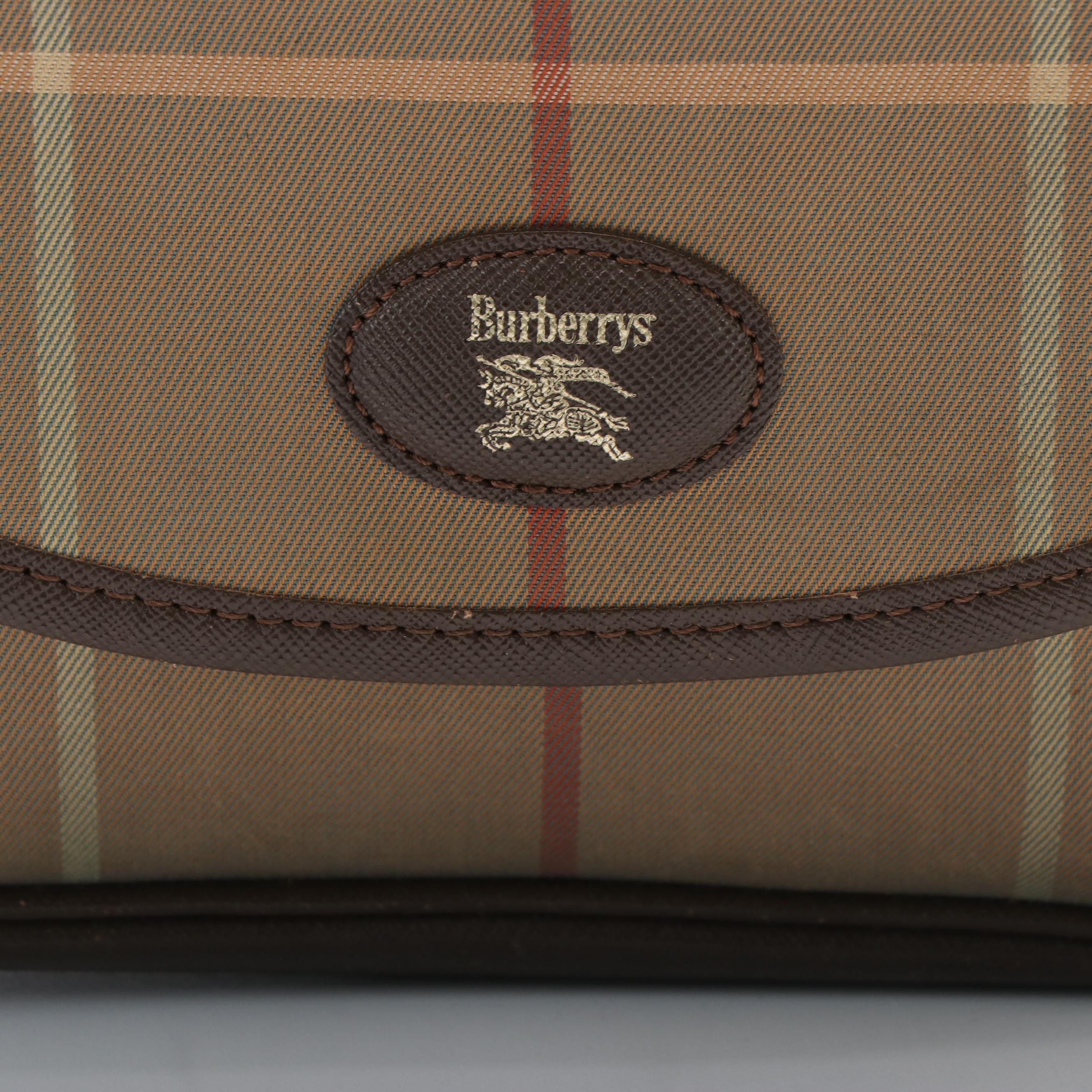 Burberry Classic Plaid Canvas and Leather Crossbody Bag