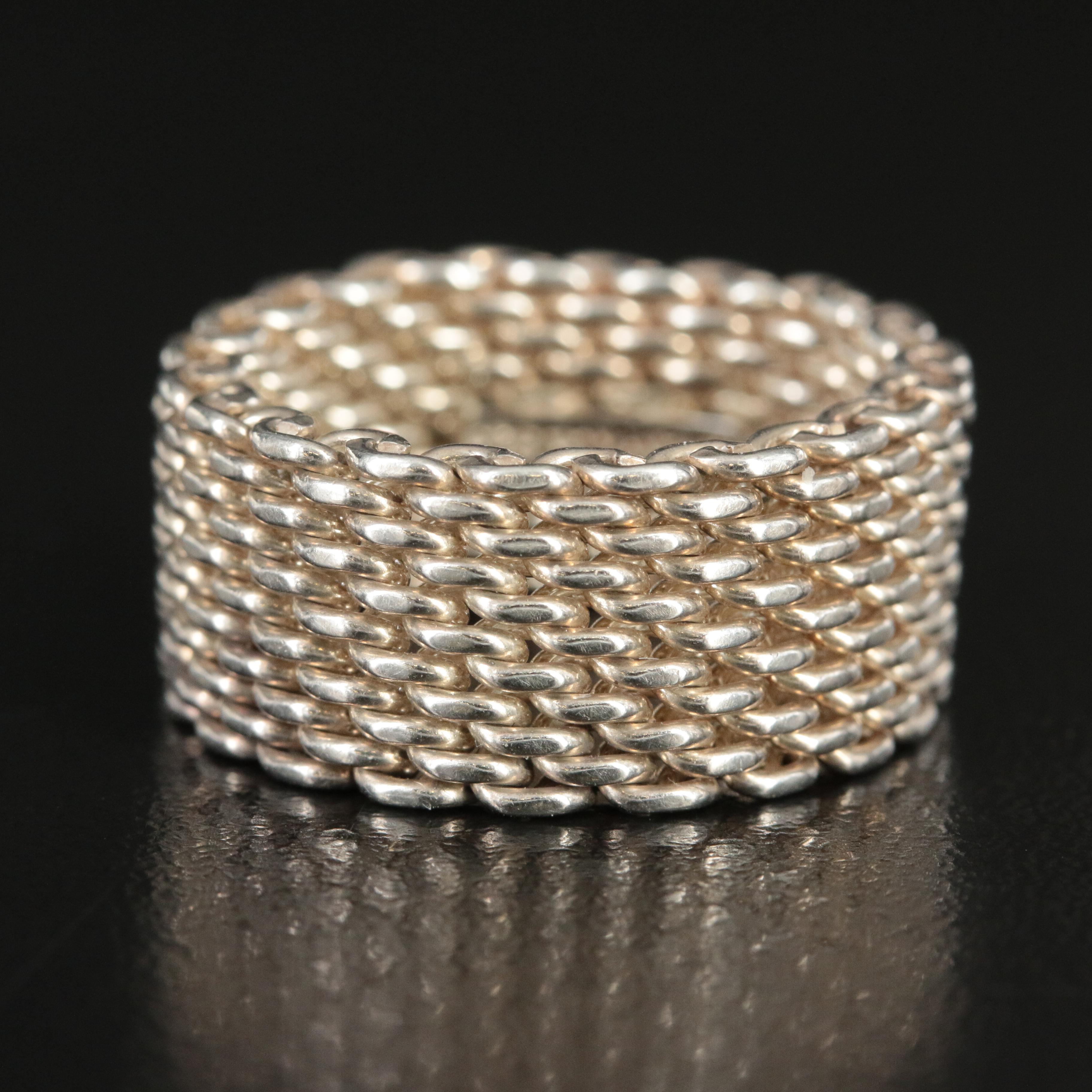 Tiffany & Co. Sterling "Somerset" Mesh Ring