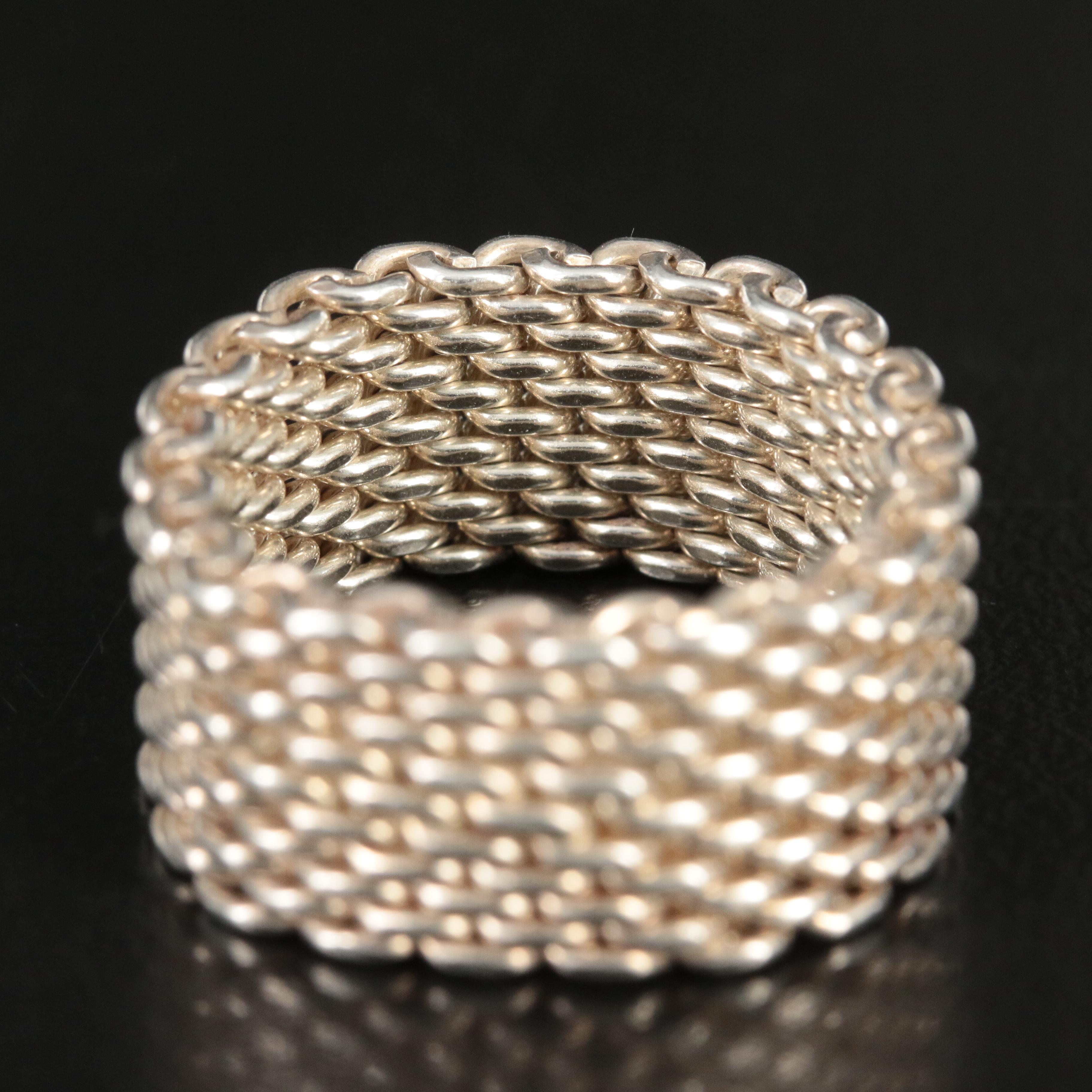 Tiffany & Co. Sterling "Somerset" Mesh Ring