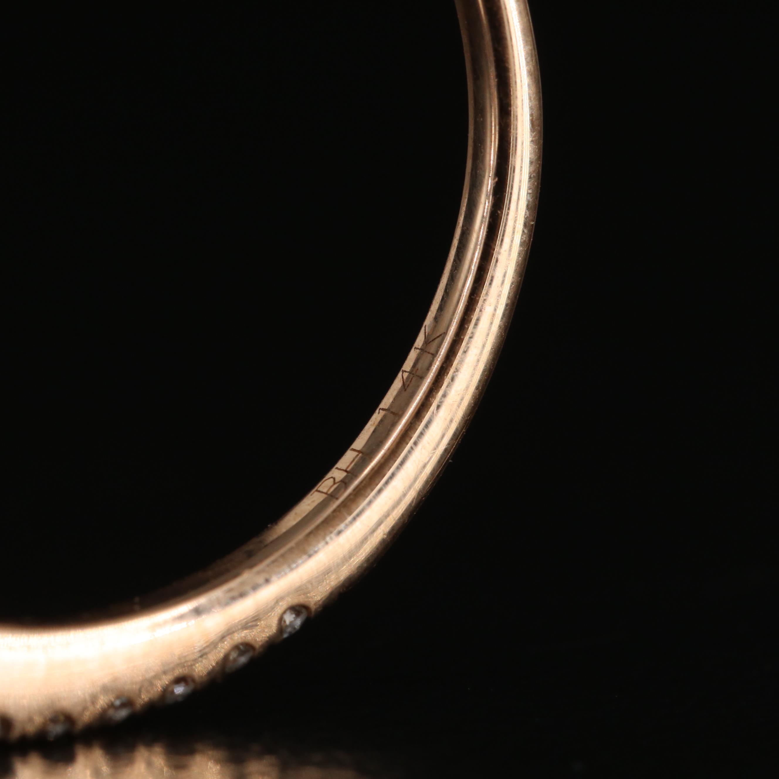 EFFY 14K Rose Gold Blue Aquamarine and Diamond Ring