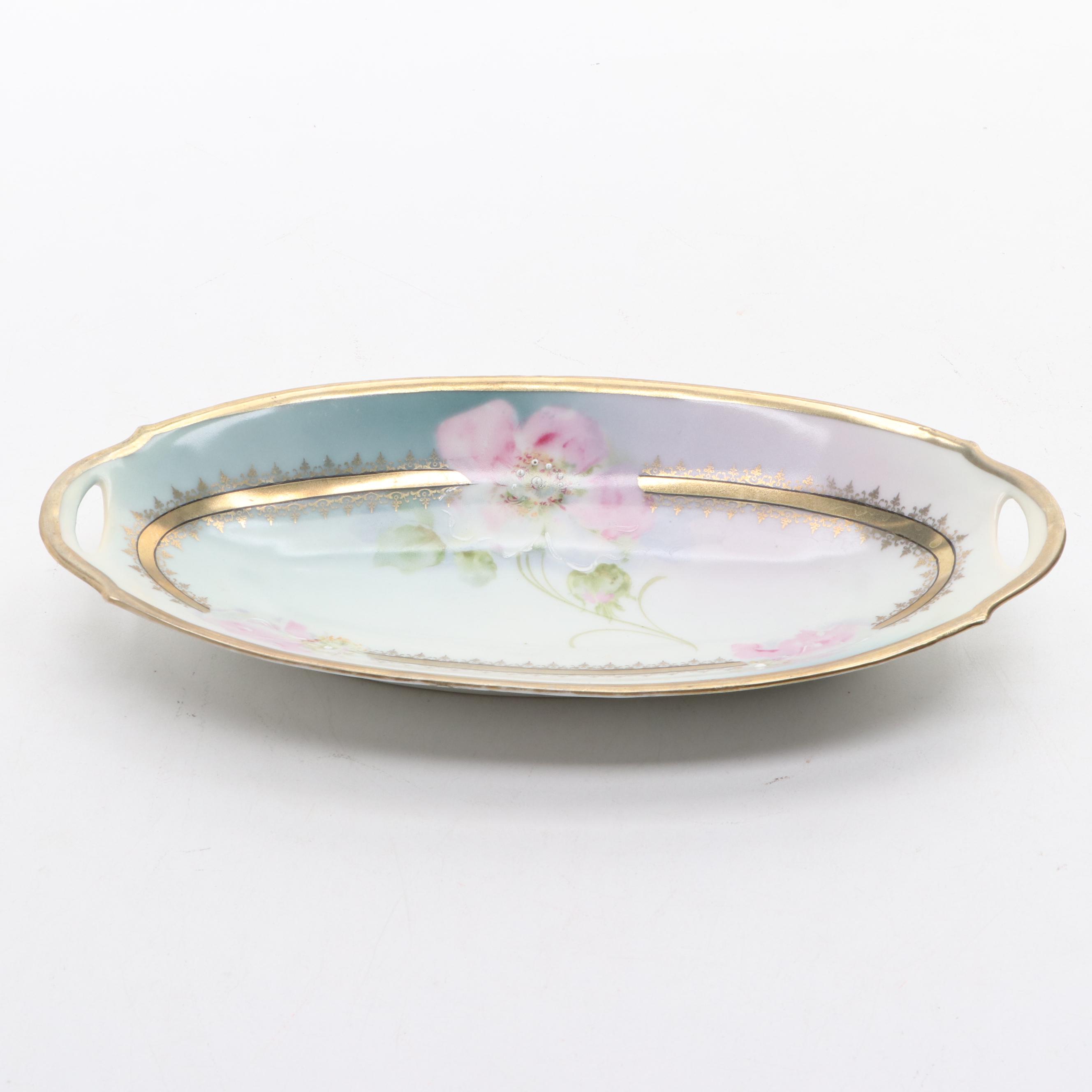 German Porcelain Hand-Painted Dish, Late 19th/ Early 20th Century