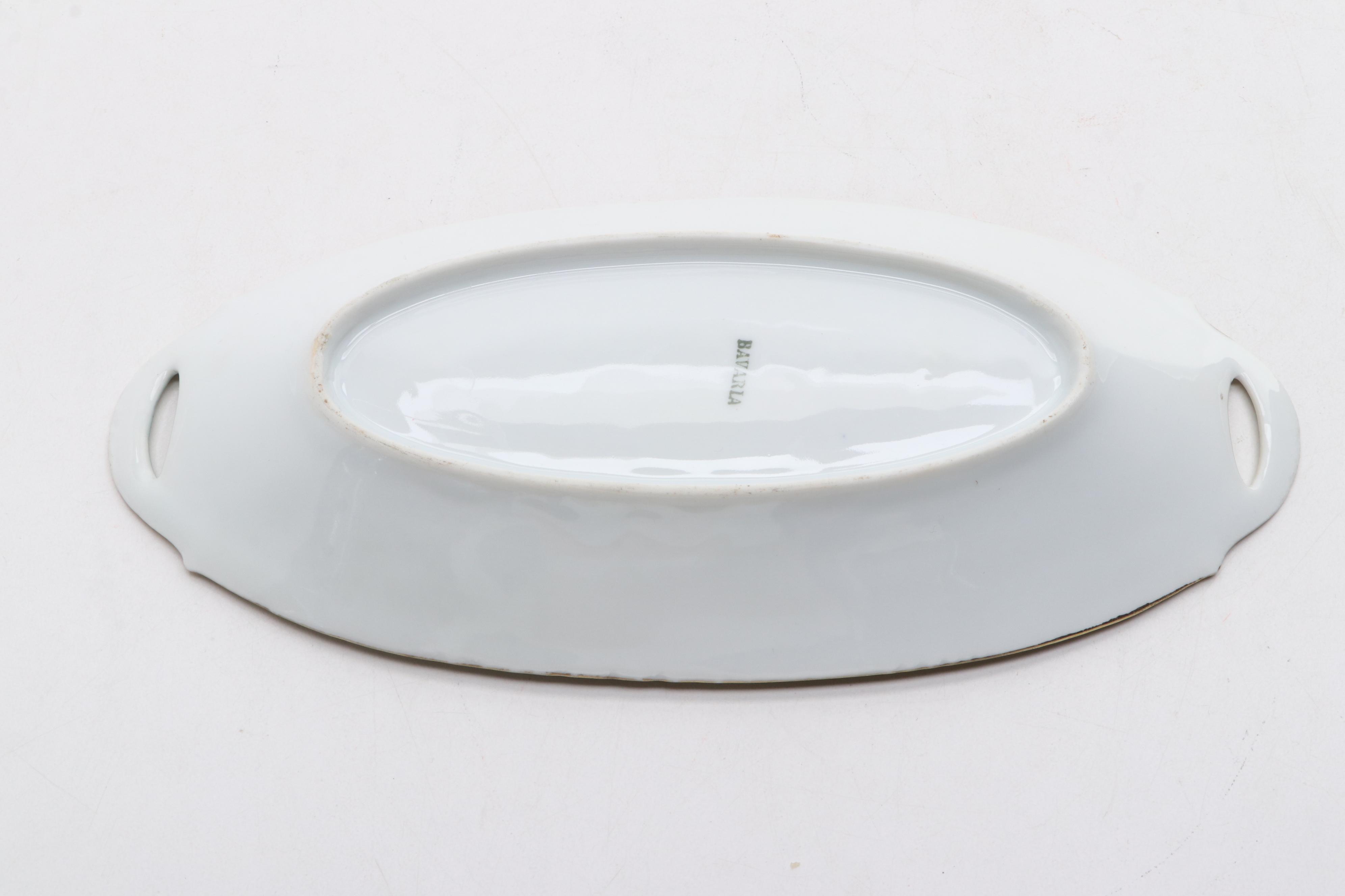 German Porcelain Hand-Painted Dish, Late 19th/ Early 20th Century