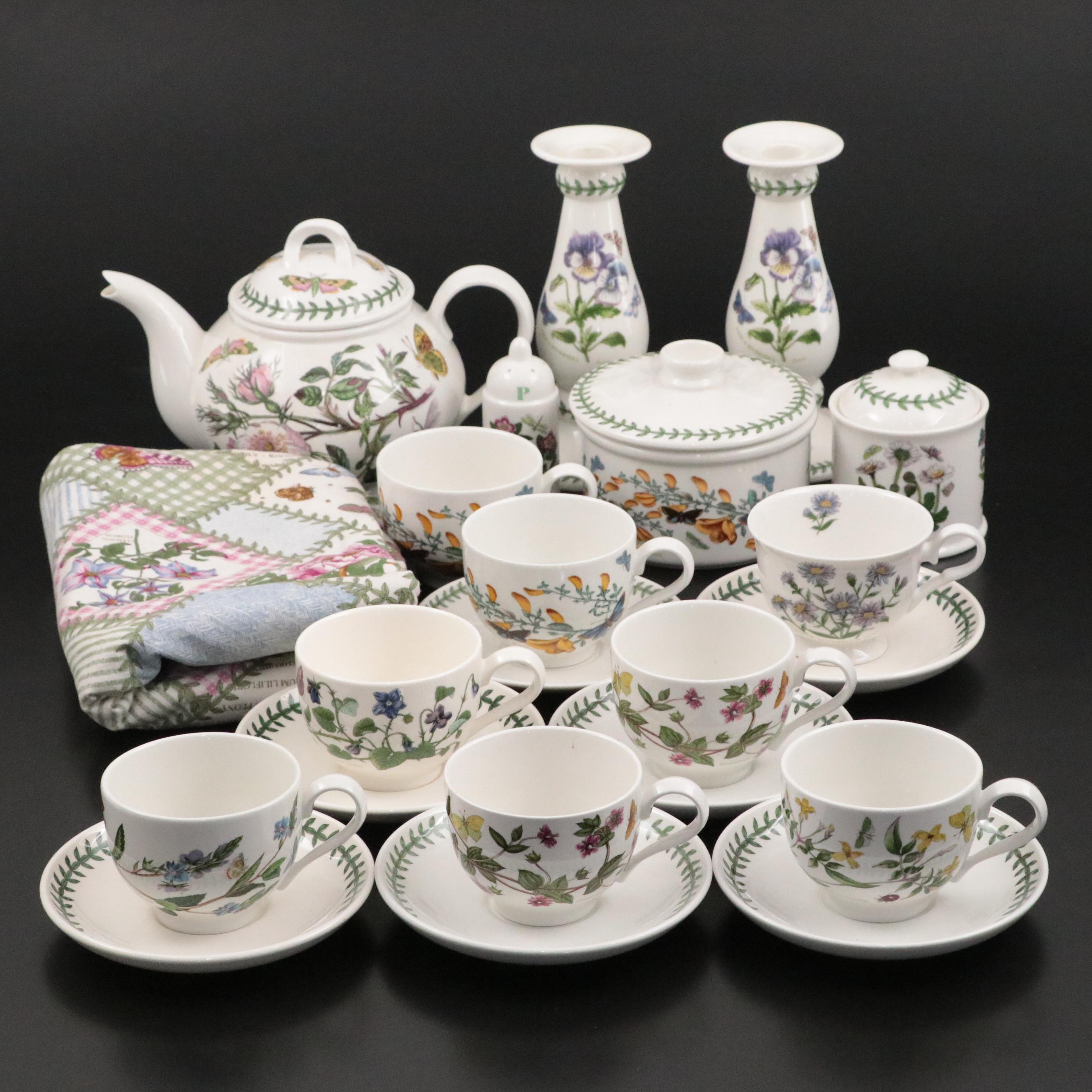 Portmeirion "Botanic Garden" Tea Set and Other Tableware