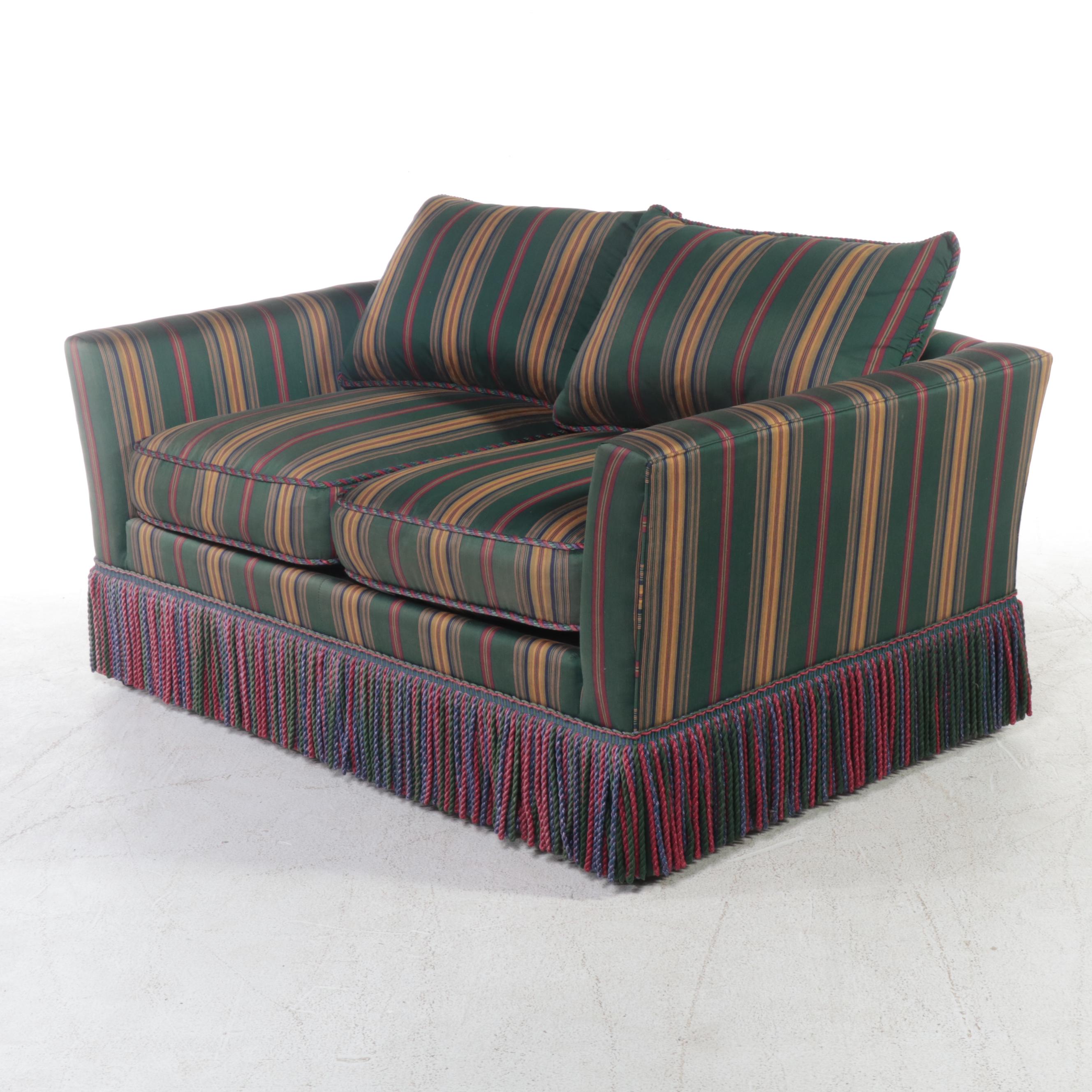 Stanford Furniture Custom-Upholstered Loveseat with Bullion Fringe