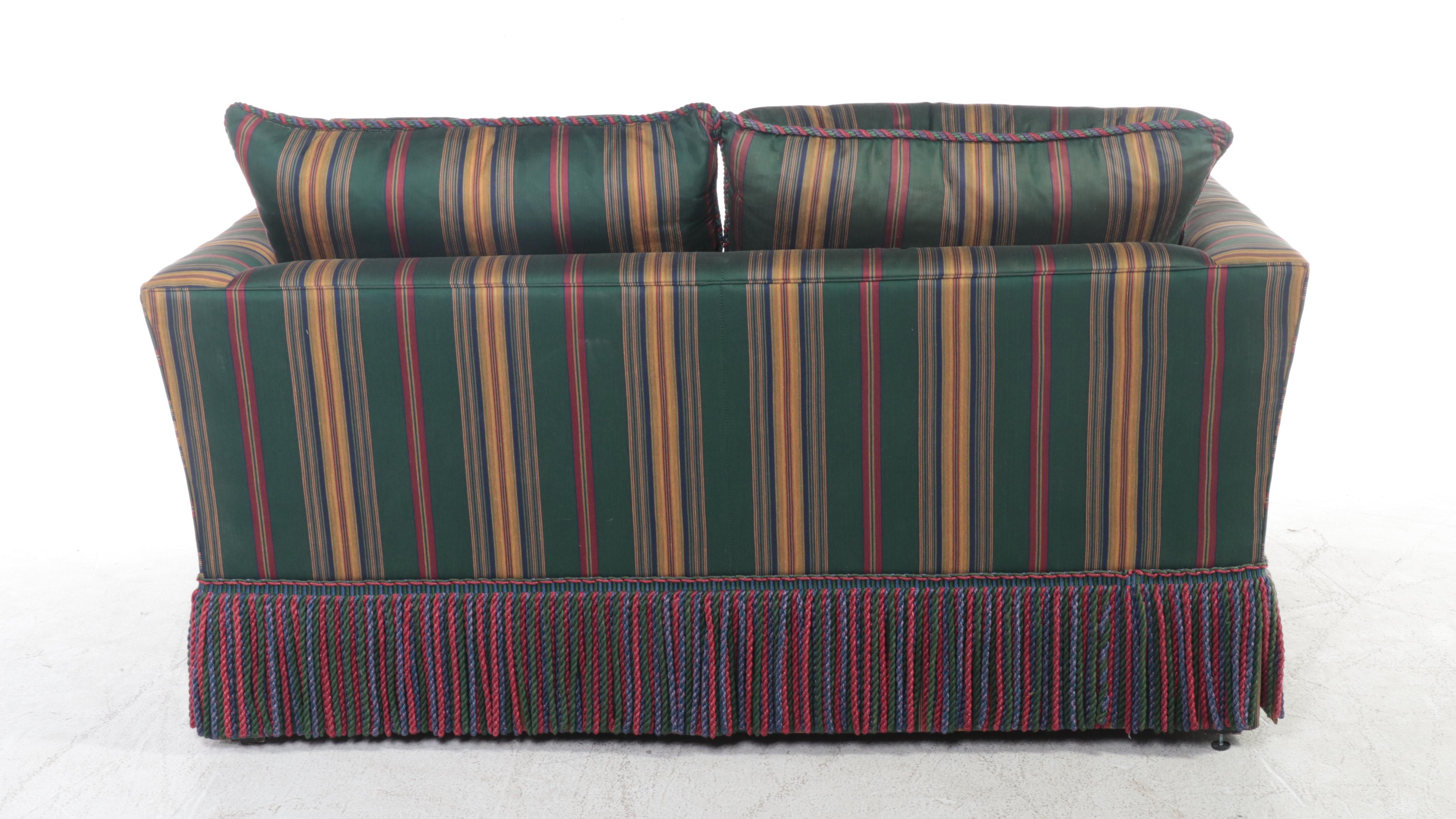 Stanford Furniture Custom-Upholstered Loveseat with Bullion Fringe