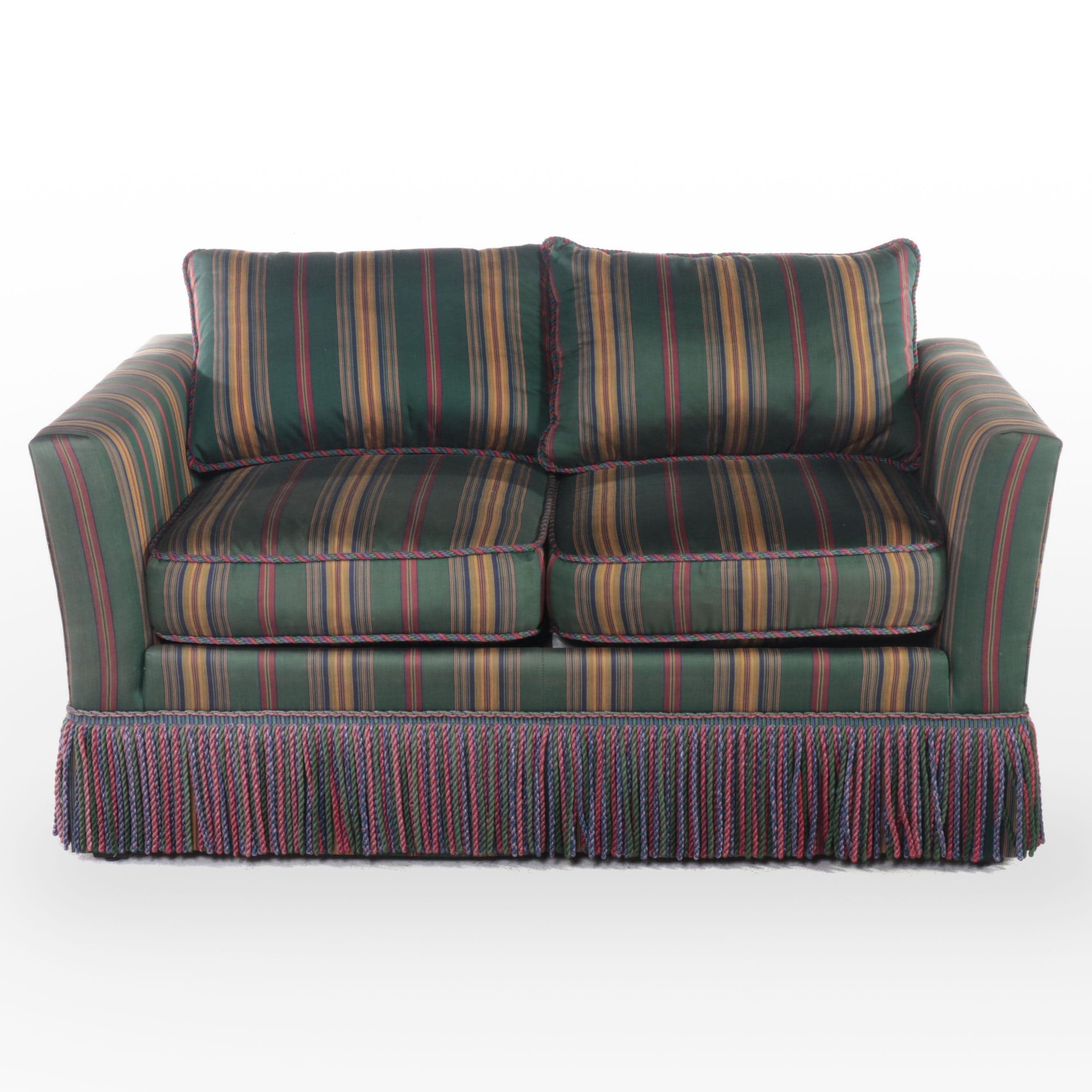 Stanford Furniture Custom-Upholstered Loveseat with Bullion Fringe