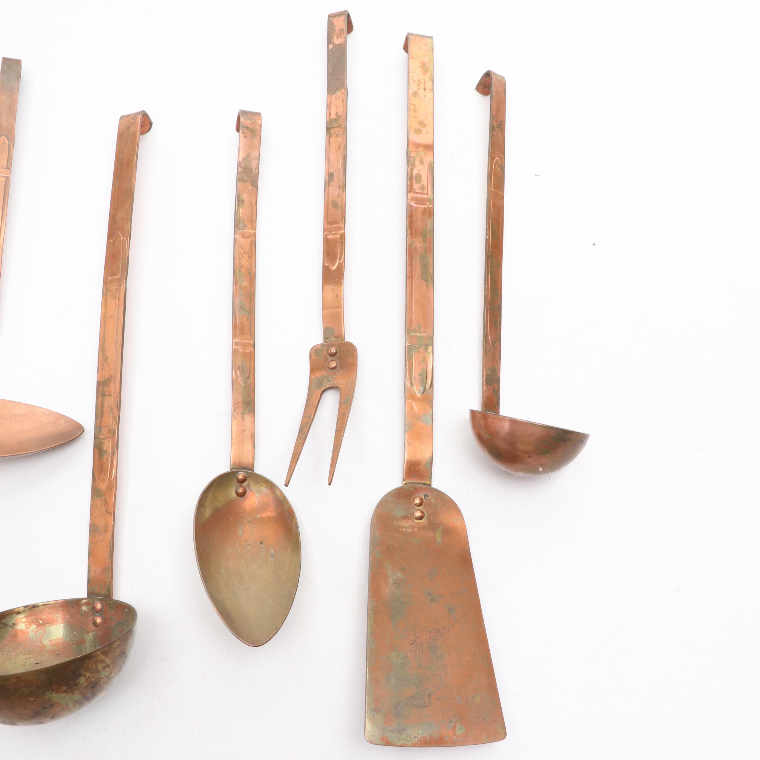 Dutch Copper Hooked Cooking Utensils