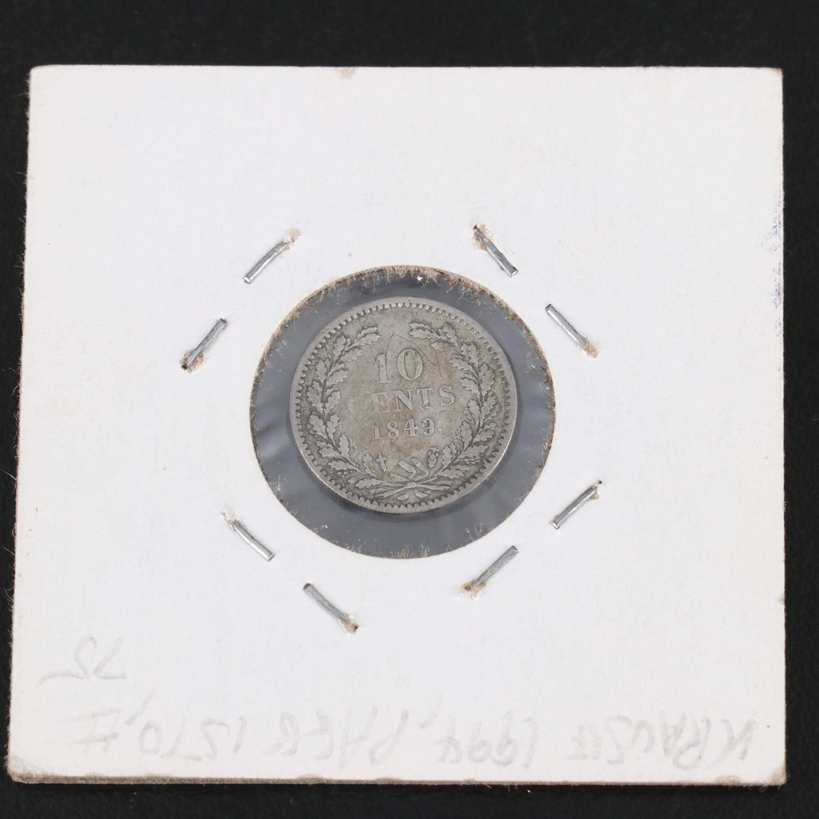 Group of Forty Netherlands Coins Including an 1849 Ten Cent