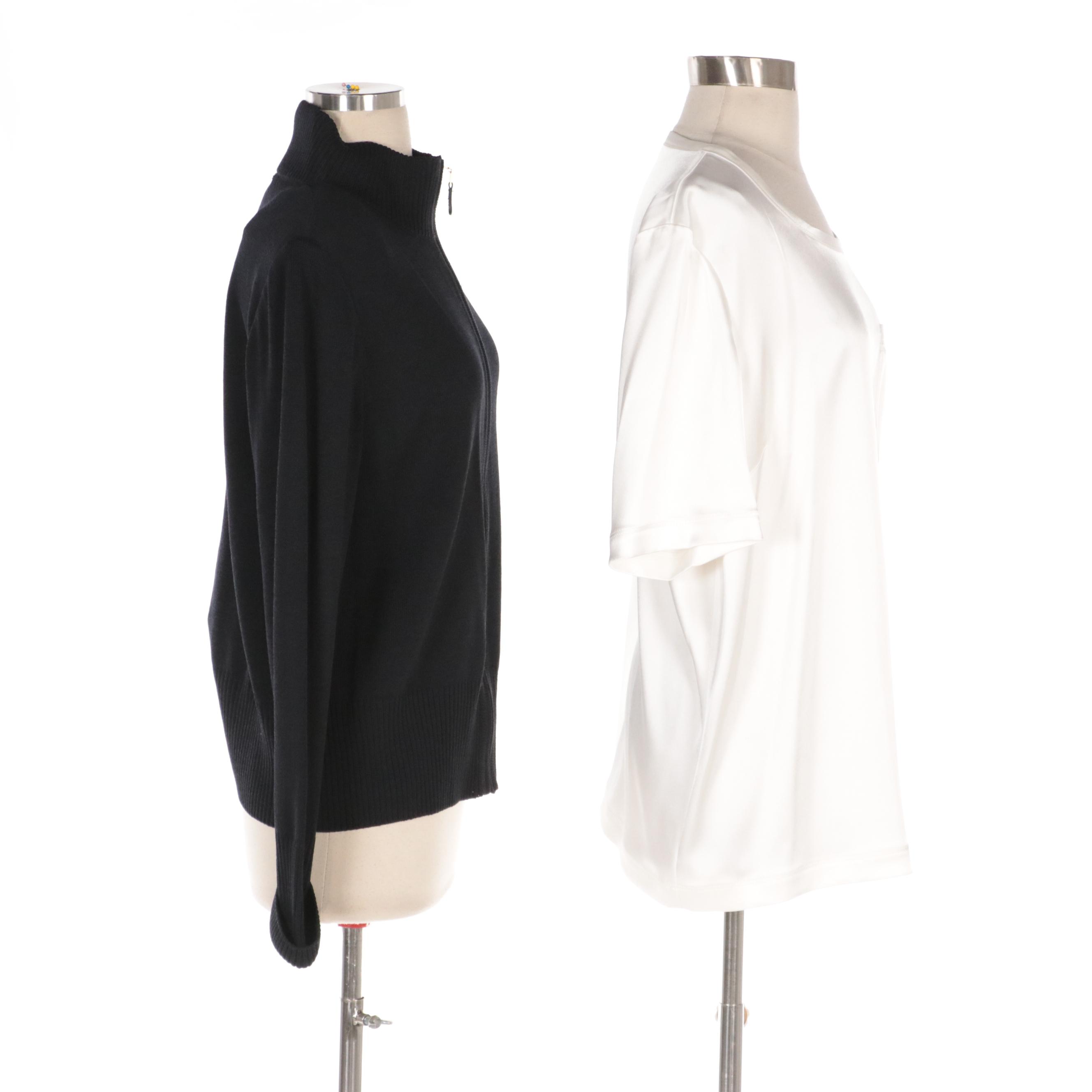 St. John Top and Knit Zip Jacket