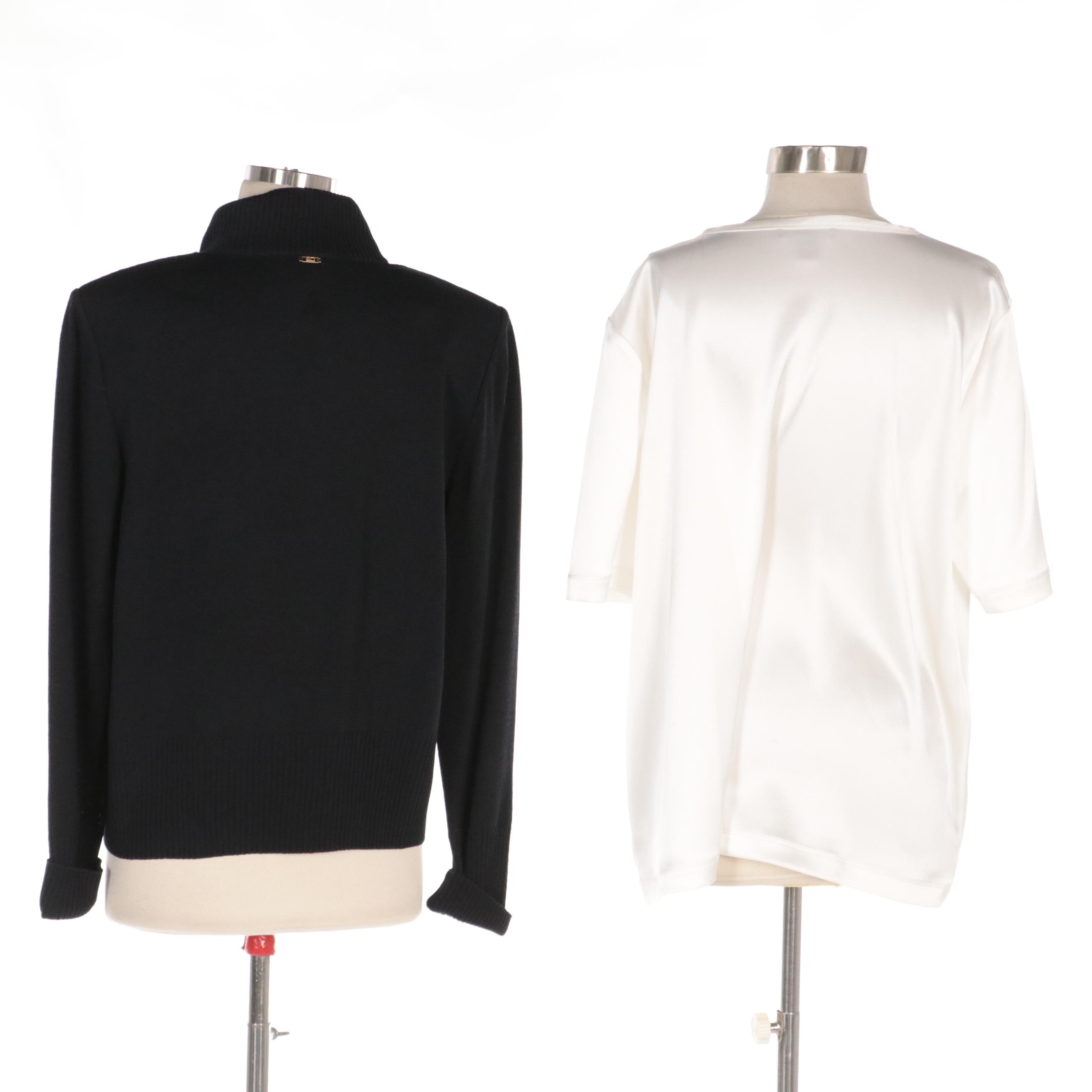 St. John Top and Knit Zip Jacket