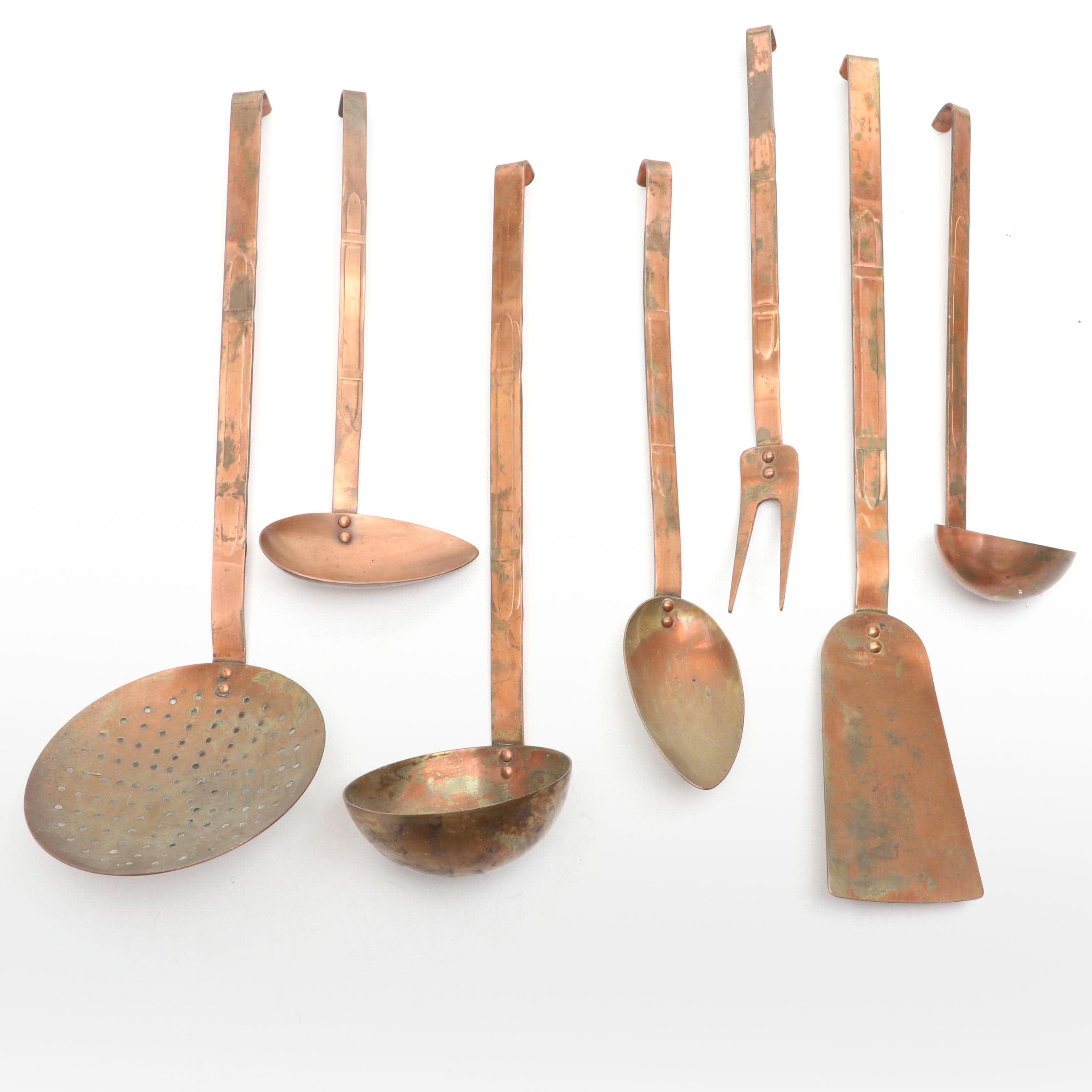 Dutch Copper Hooked Cooking Utensils