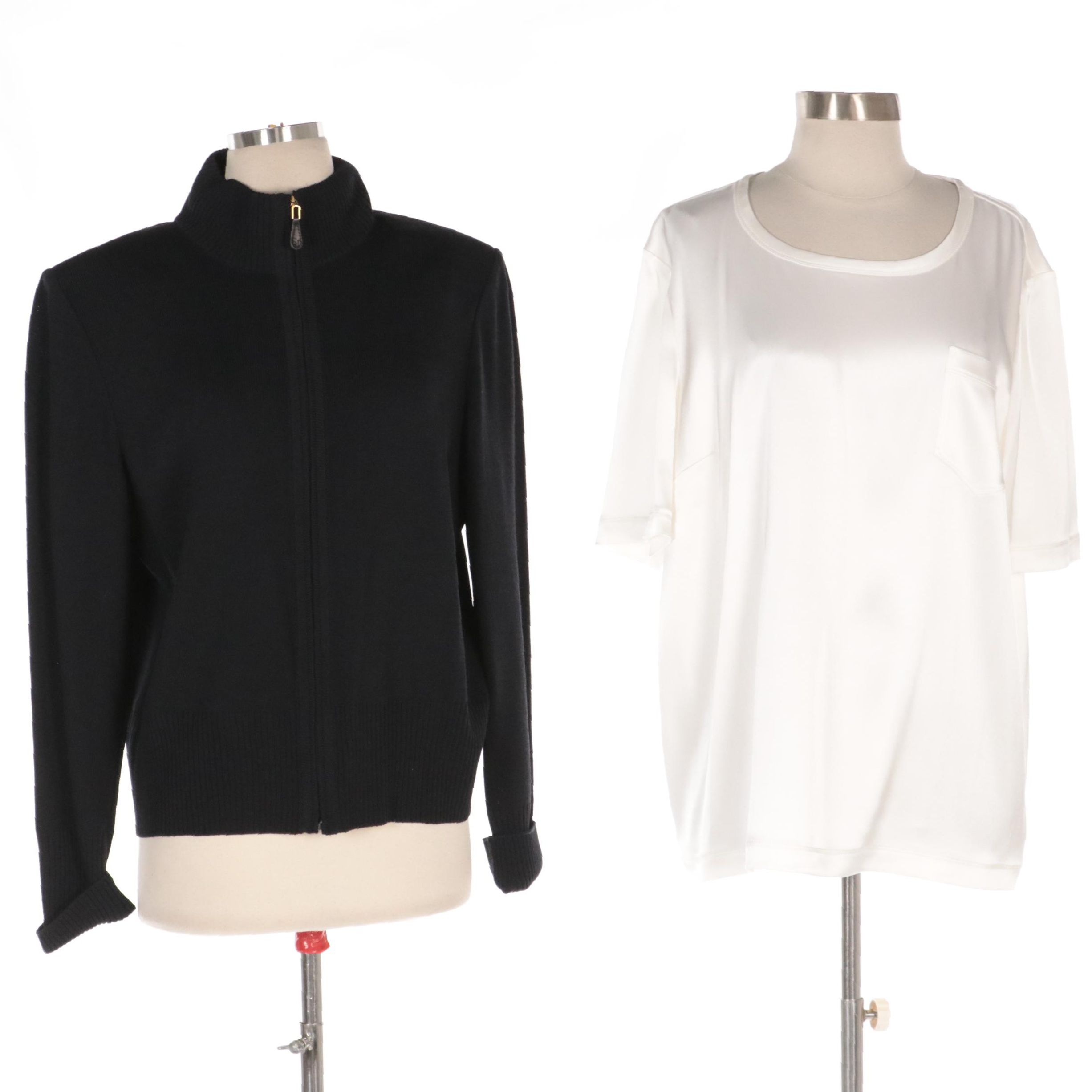 St. John Top and Knit Zip Jacket