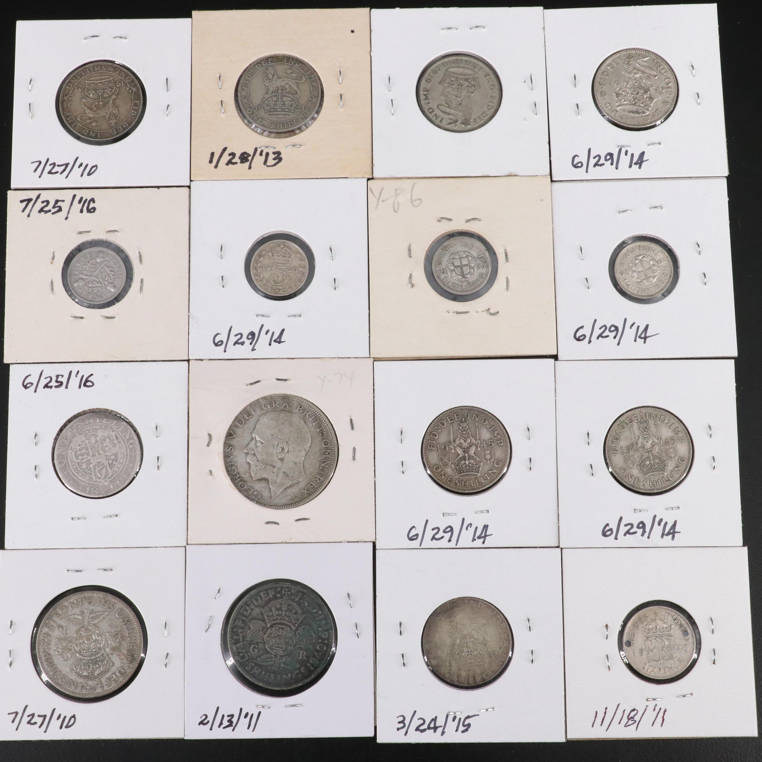 Collection of Thirty-Nine Great Britain .925 and .500 Silver Coins