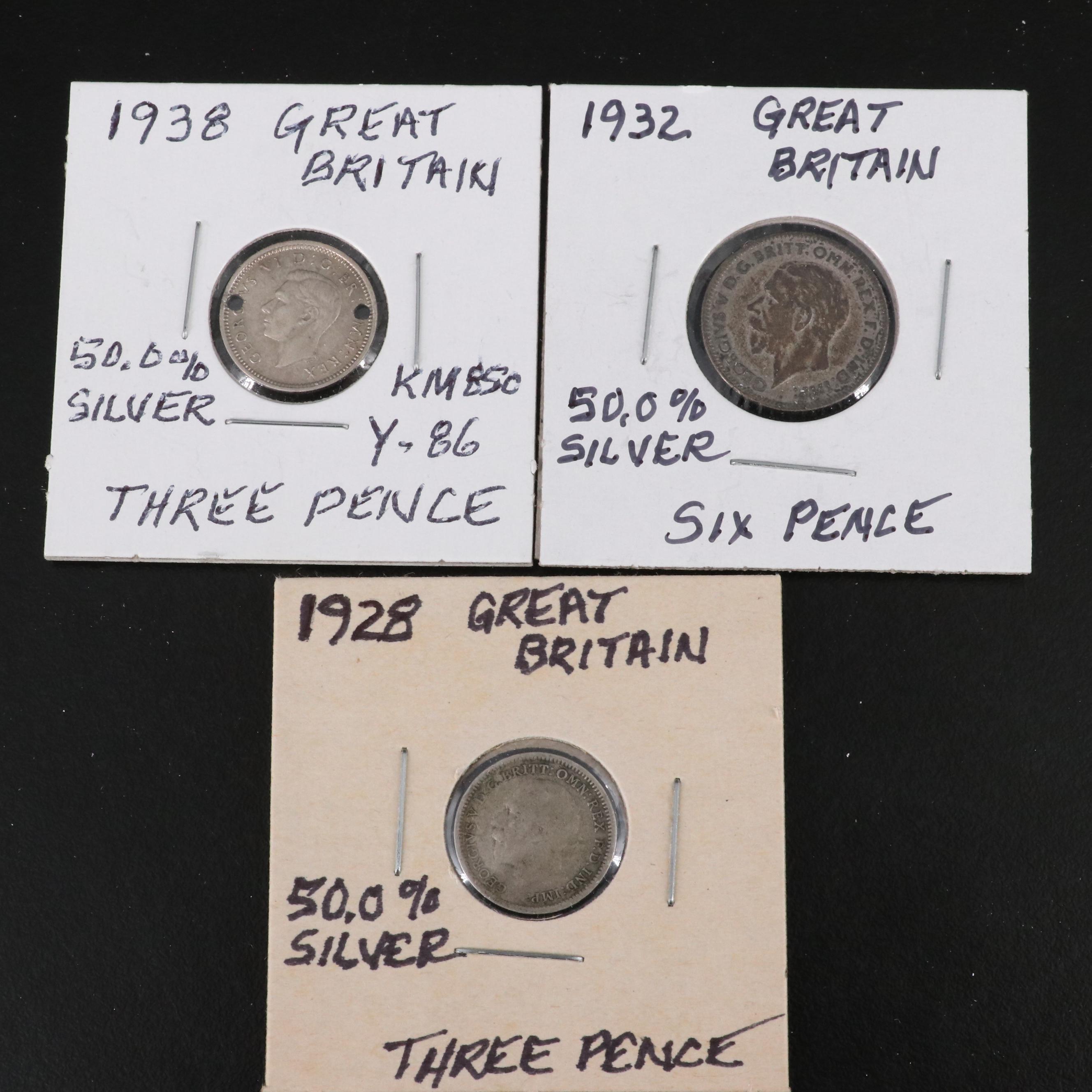 Collection of Thirty-Nine Great Britain .925 and .500 Silver Coins