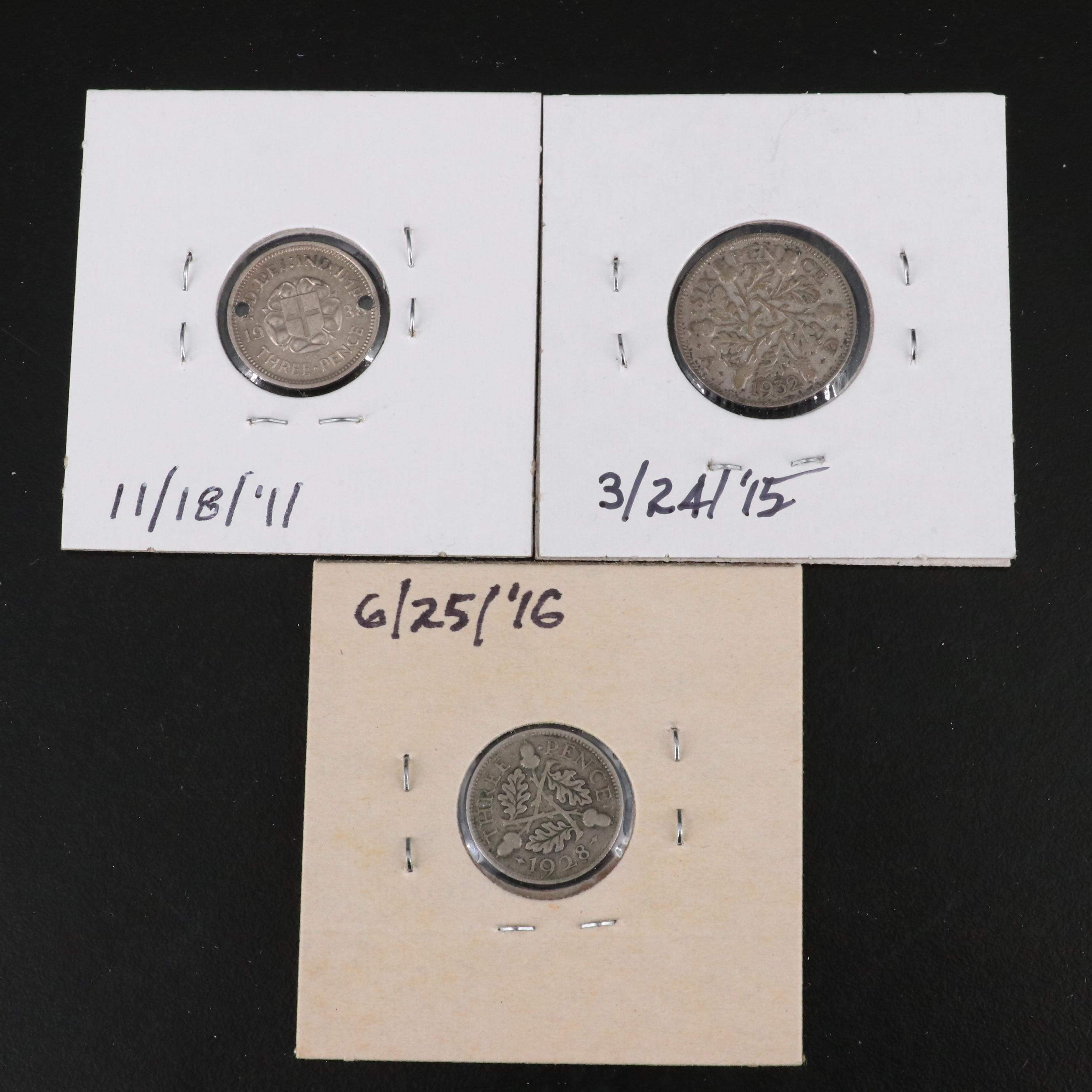 Collection of Thirty-Nine Great Britain .925 and .500 Silver Coins