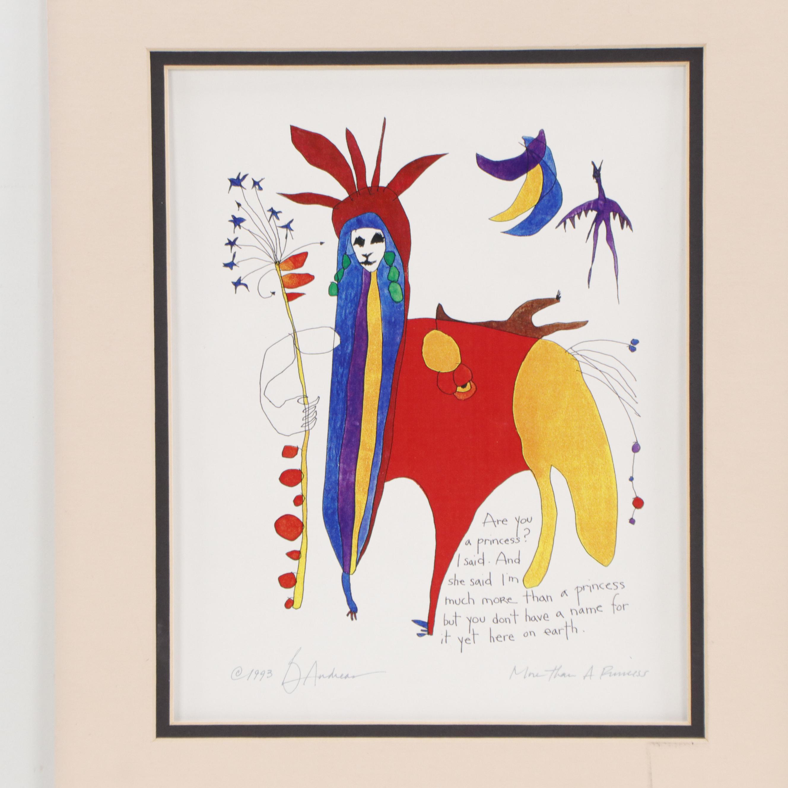 Digital Prints After Brian Andreas Including "Nothing To Say," Circa 2000