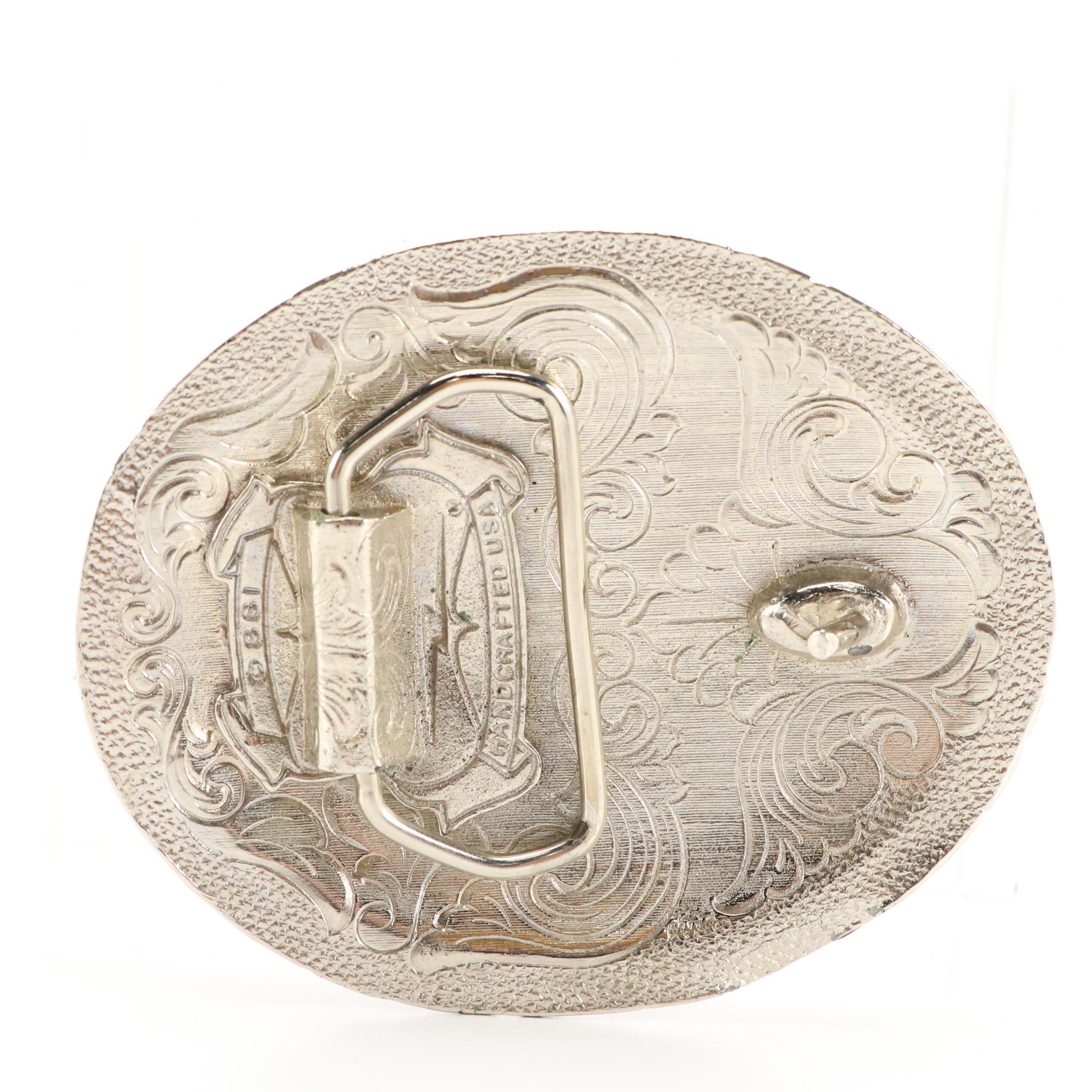 Southwestern Style Flying Eagle Buckle with Bezel Set Stones