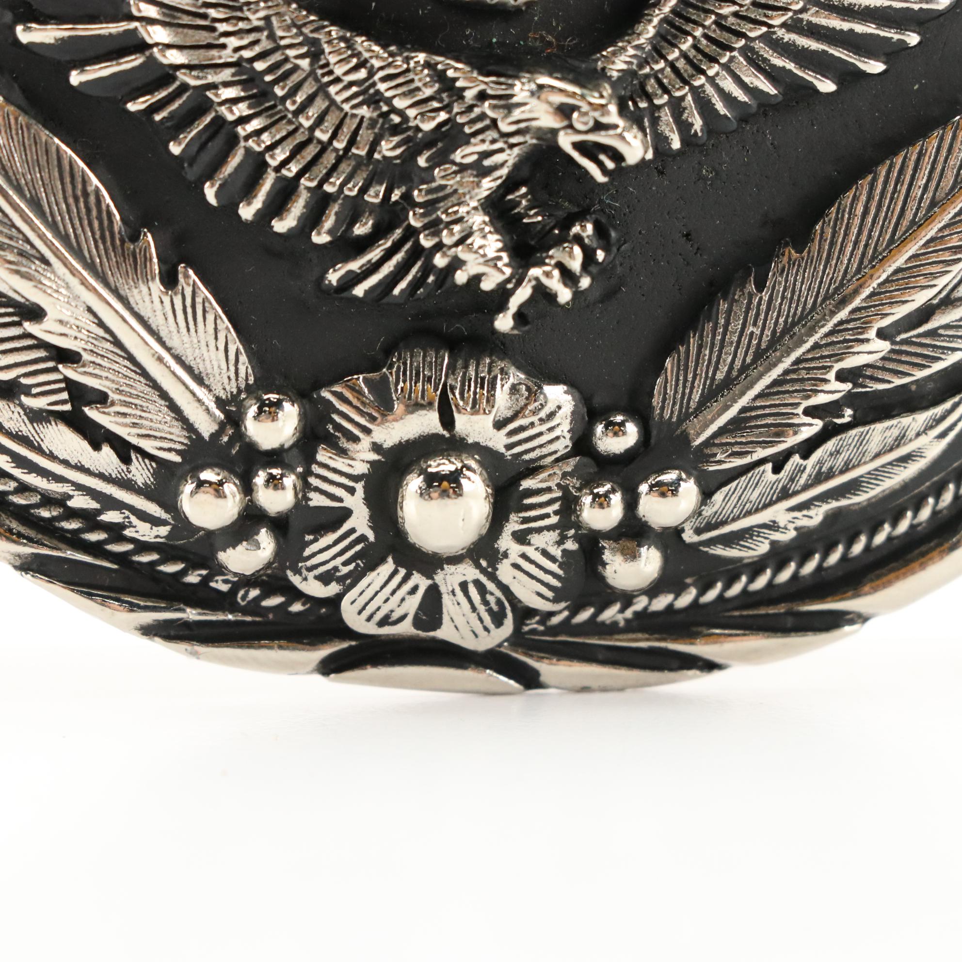 Southwestern Style Flying Eagle Buckle with Bezel Set Stones