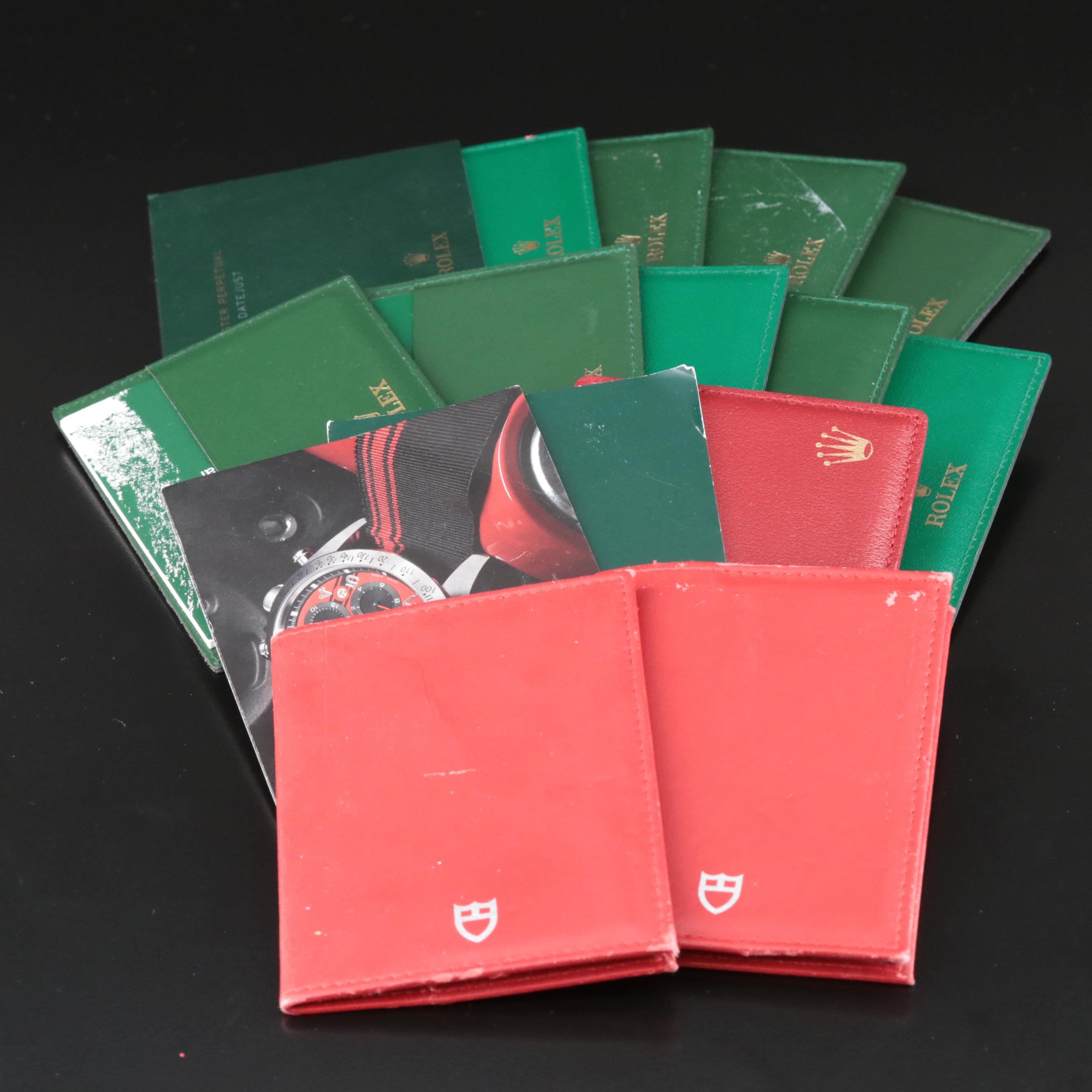 Rolex, Tudor and Omega Booklets, Box and Paper Holders
