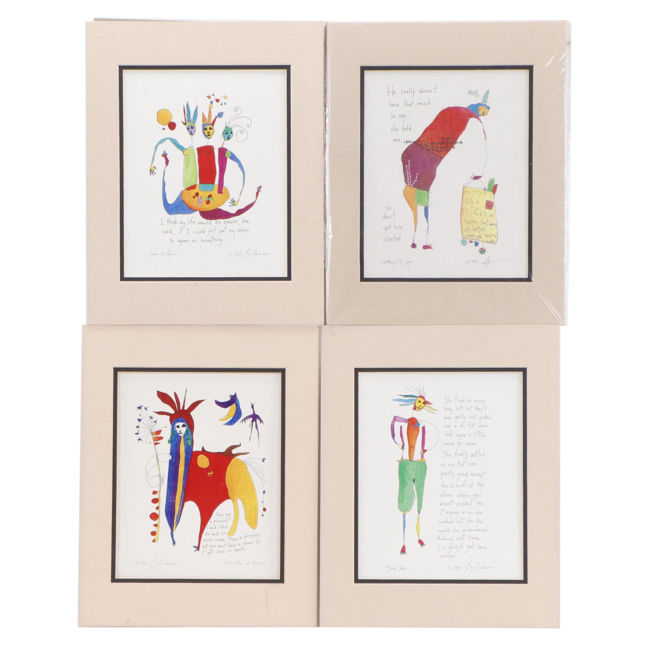 Digital Prints After Brian Andreas Including "Nothing To Say," Circa 2000